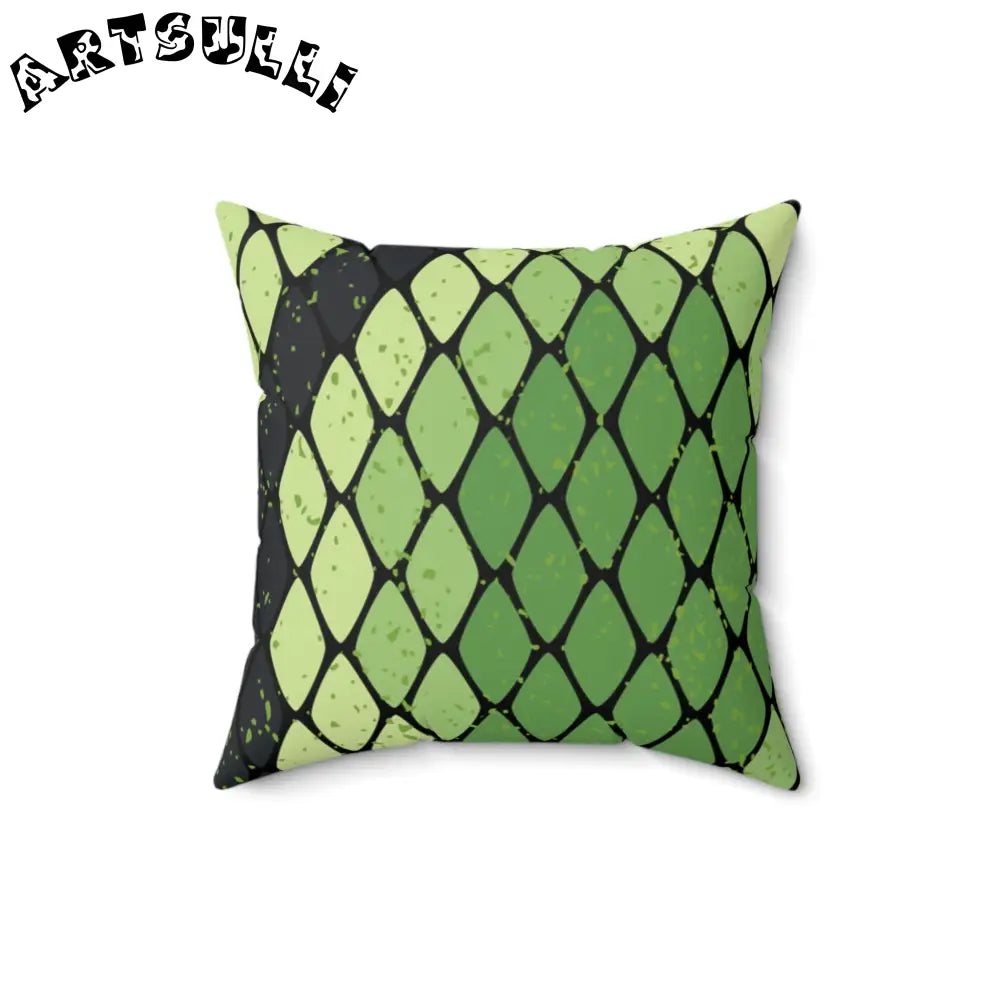 JAKKOUTTHEBXX Snake Skin Green and Black Spun Polyester Square
