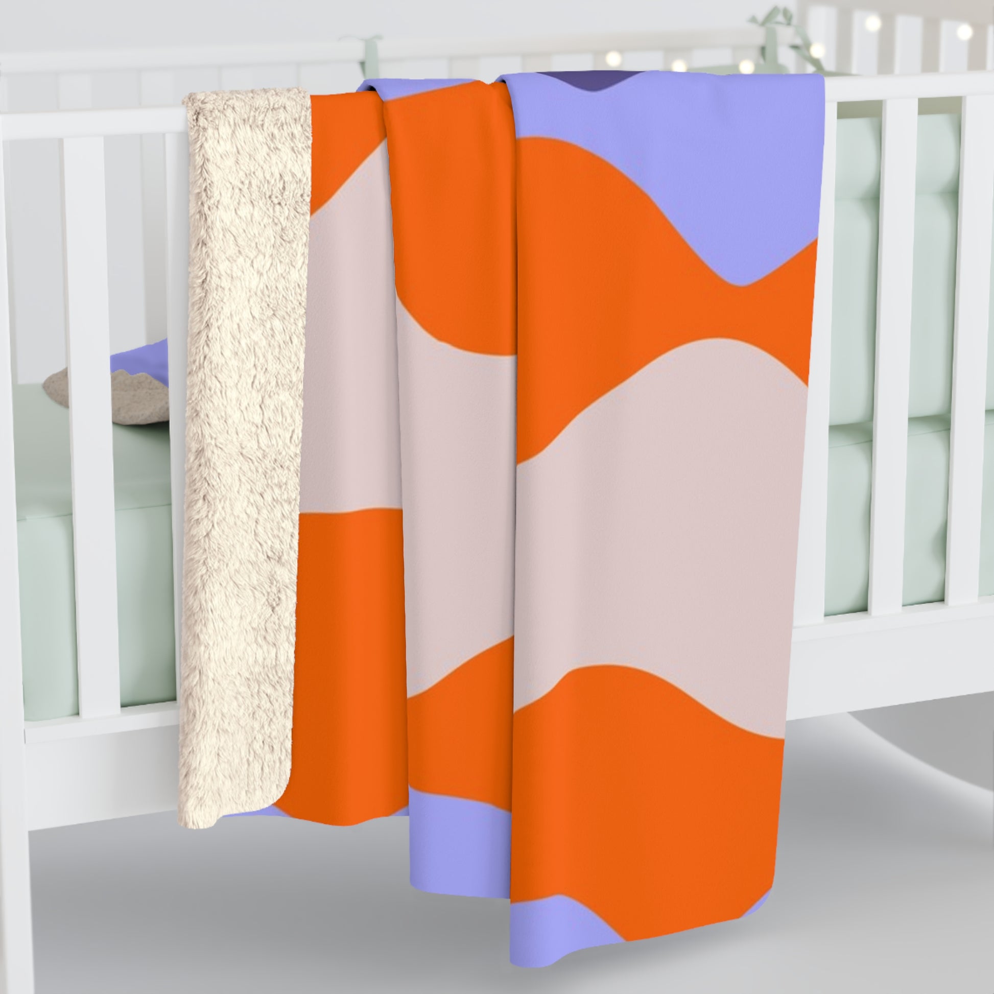 Waves Red and Blue Sherpa Fleece Blanket, Artsulli - Art is Long, Life is Short, Home Decor, , , , , , , 