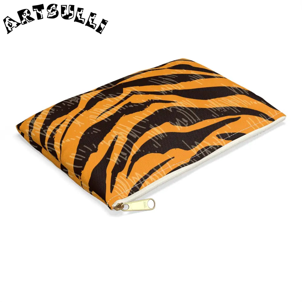 JAKKOUTTHEBXX Tiger Scratches Orange & Black Accessory Pouch