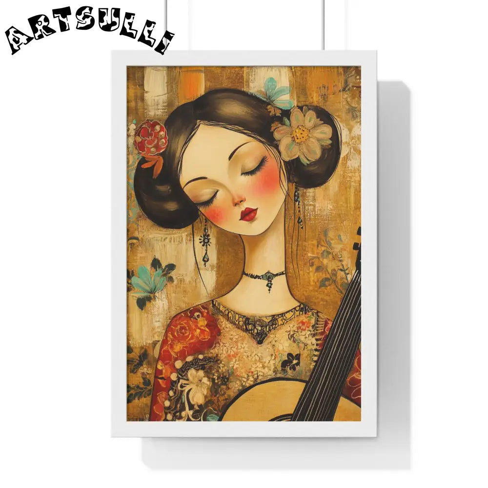 JAKKOUTTHEBXX Stylized Woman Musician Wood-Framed Poster 2025