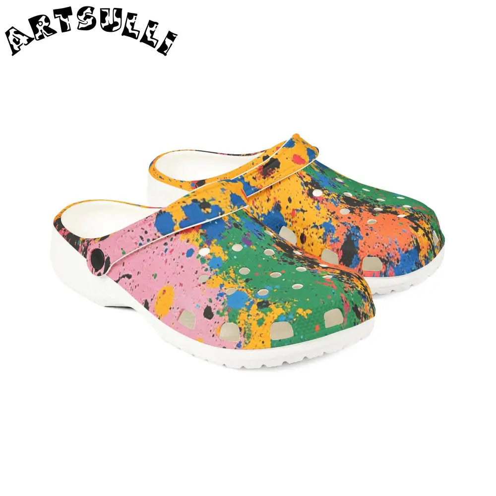 JAKKOUTTHEBXX The Colors Of Paint Splatter EVA Foam Rubber Shoes