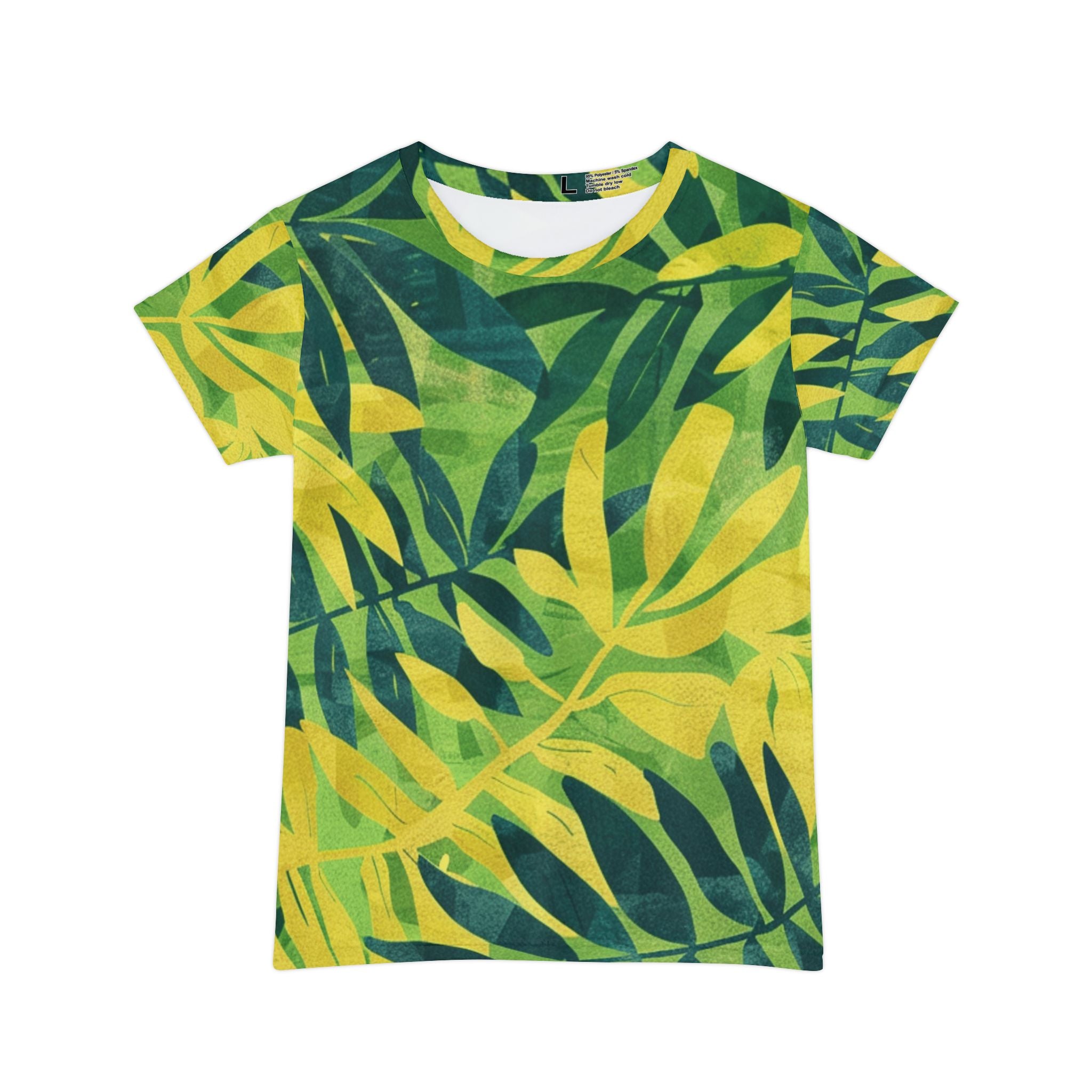 Green Leaf x Yellow Leaf x Tropical x Jungle Women's Short Sleeve Shirt (AOP), Artsulli - Art is Long, Life is Short, All Over Prints, Size, XS, , , , , 32211657335106748801