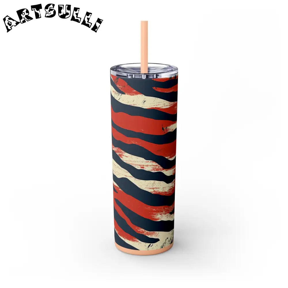 JAKKOUTTHEBXX Capricious Tiger Wave Skinny Tumbler with Straw 20oz