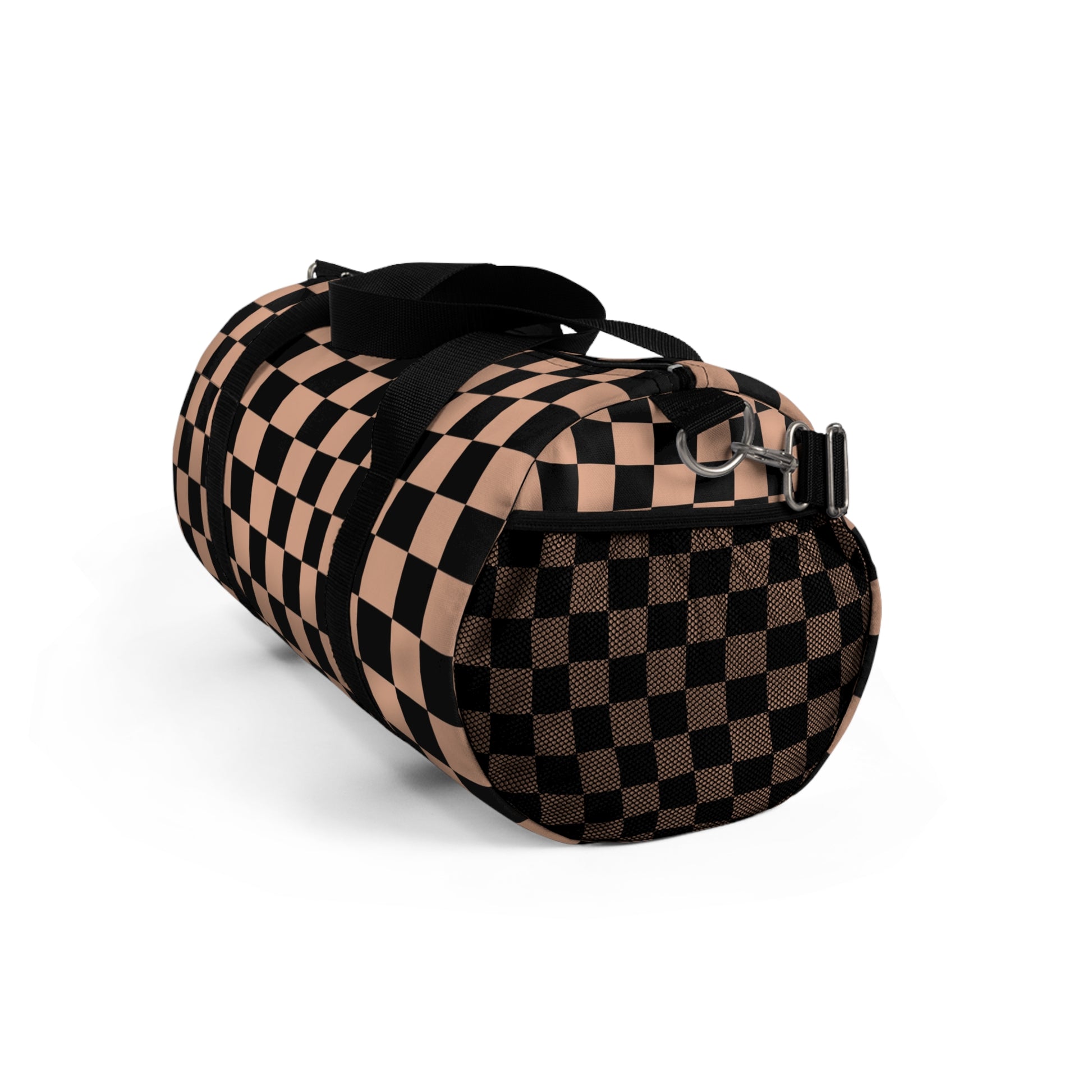 Checkerboard II Soft Orange and Black Duffel Bag, Artsulli - Art is Long, Life is Short, Bags, , , , , , , 