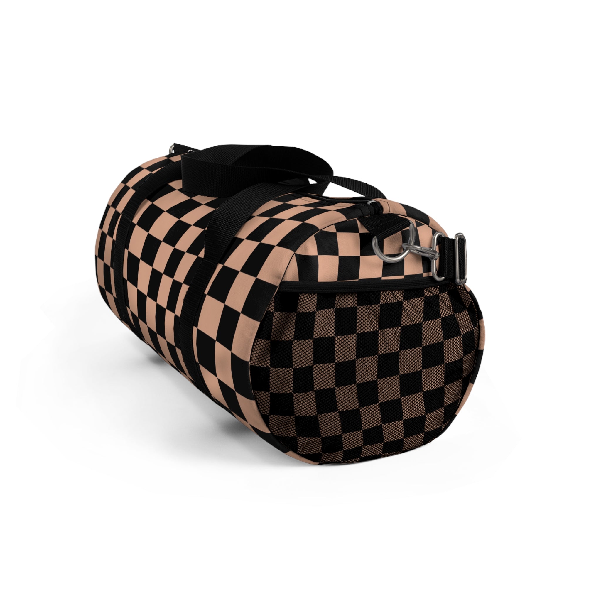 Checkerboard II Soft Orange and Black Duffel Bag, Artsulli - Art is Long, Life is Short, Bags, , , , , , , 