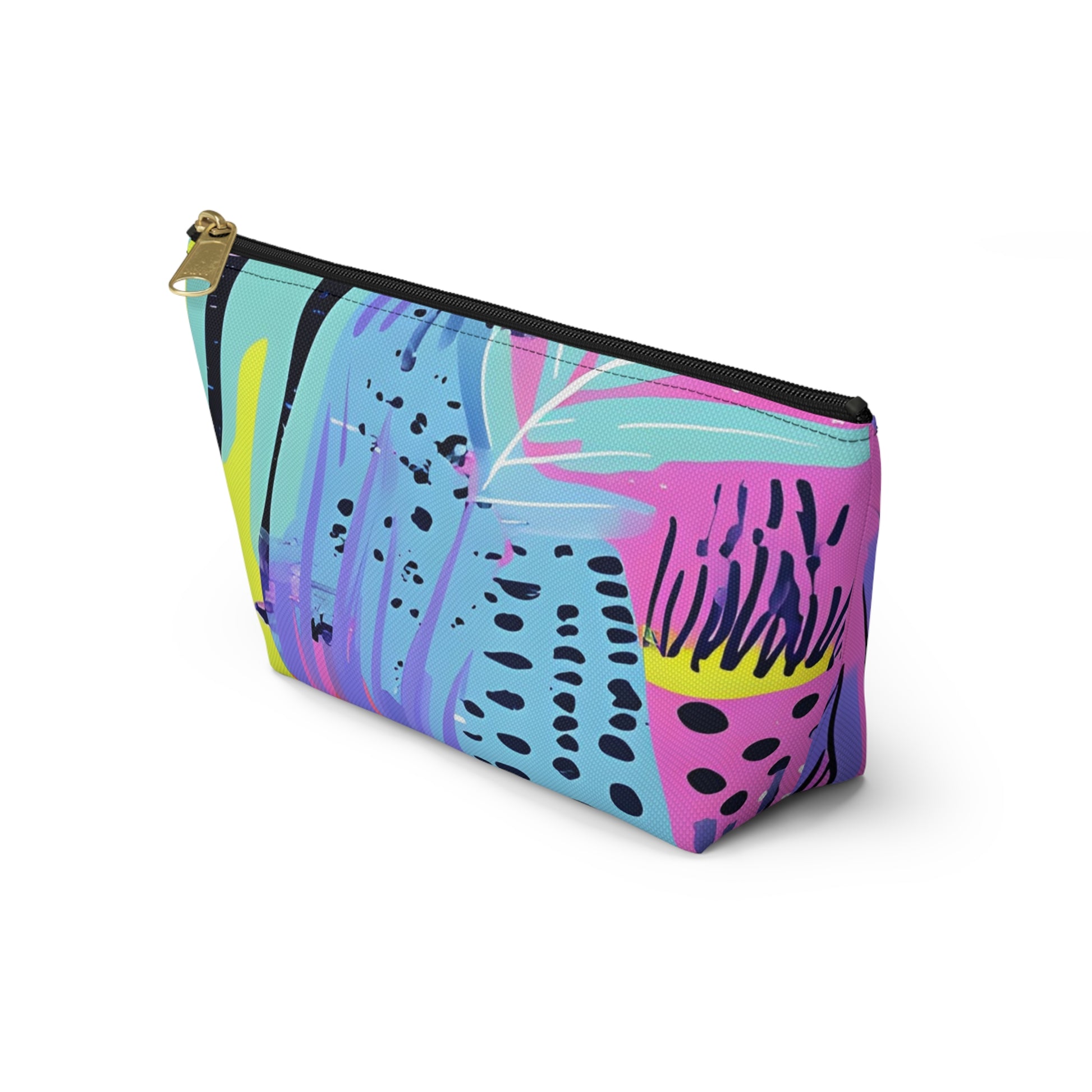 Dark Neon Rainforest Accessory Pouch w T-bottom, Artsulli - Art is Long, Life is Short, Bags, , , , , , , 