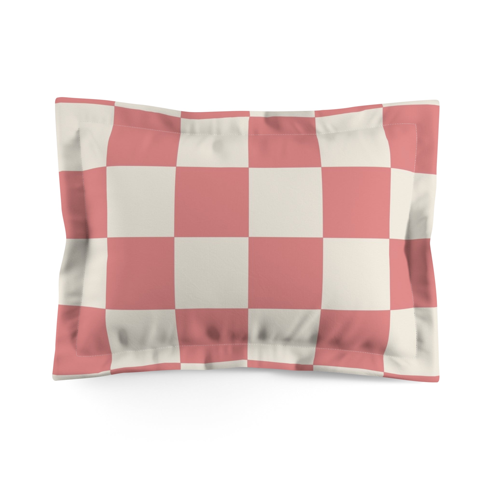 Retro Checkered Grassland Sprites Microfiber Pillow Sham, Artsulli - Art is Long, Life is Short, Home Decor, Size, Standard, , , , , 46840437938884143171