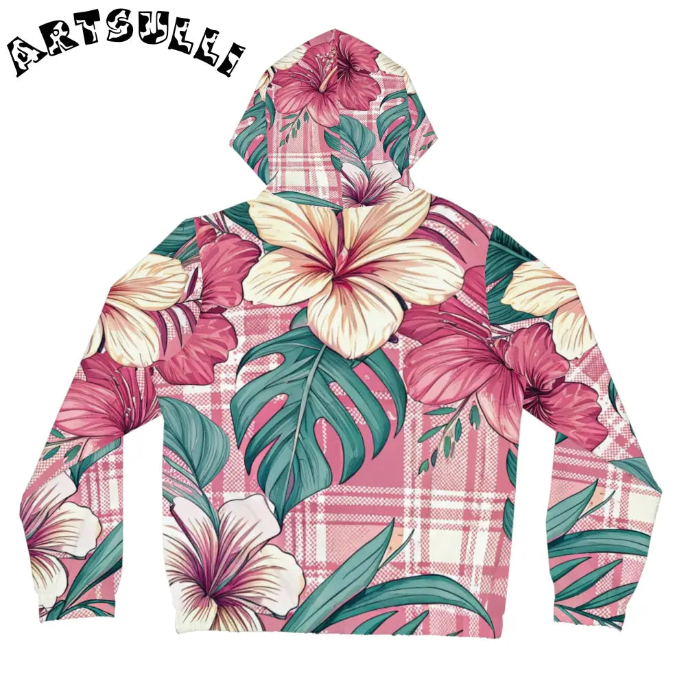 JAKKOUTTHEBXX Plaid x Floral Burgundy and Green Women’s Full-Zip