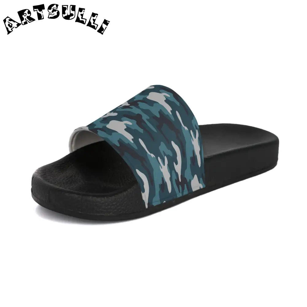 JAKKOUTTHEBXX Blue Camouflage II Men’s Slide Sandals JAKKOUTTHEBXX