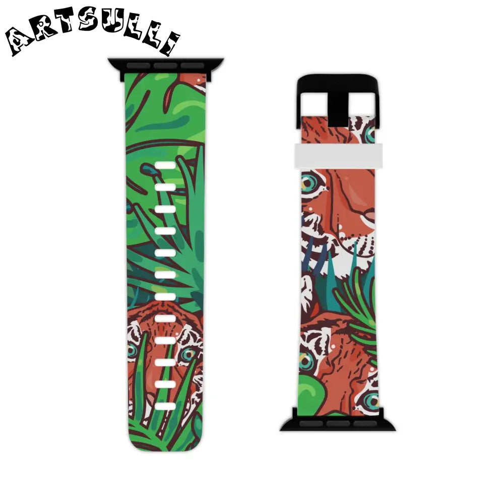 JAKKOUTTHEBXX Tropical Jungle Tigers Blue and Green Saturated Jungle