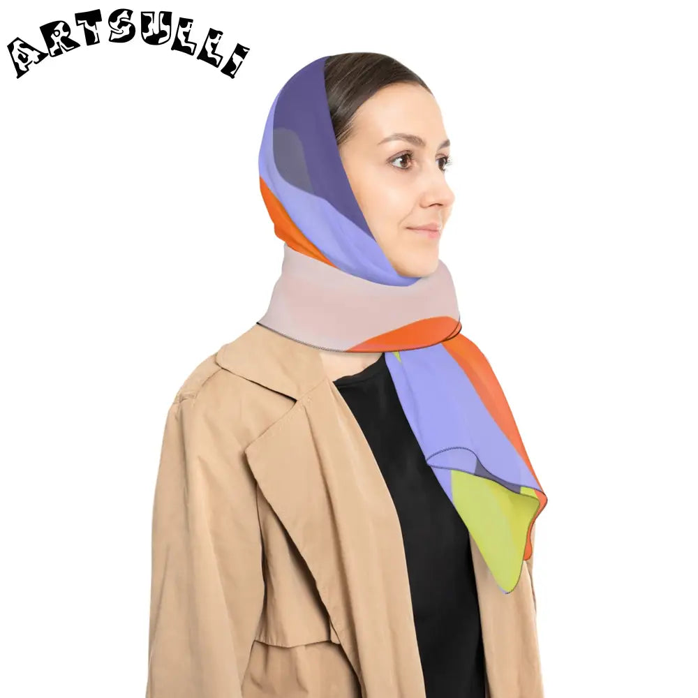 JAKKOUTTHEBXX Waves Red and Blue Poly Scarf JAKKOUTTHEBXX Artsulli