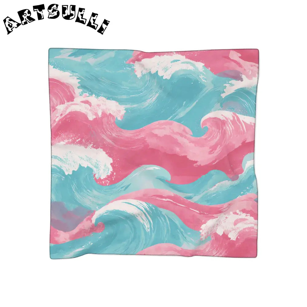 JAKKOUTTHEBXX The Great Pastelwave Pink and Blue Poly Scarf