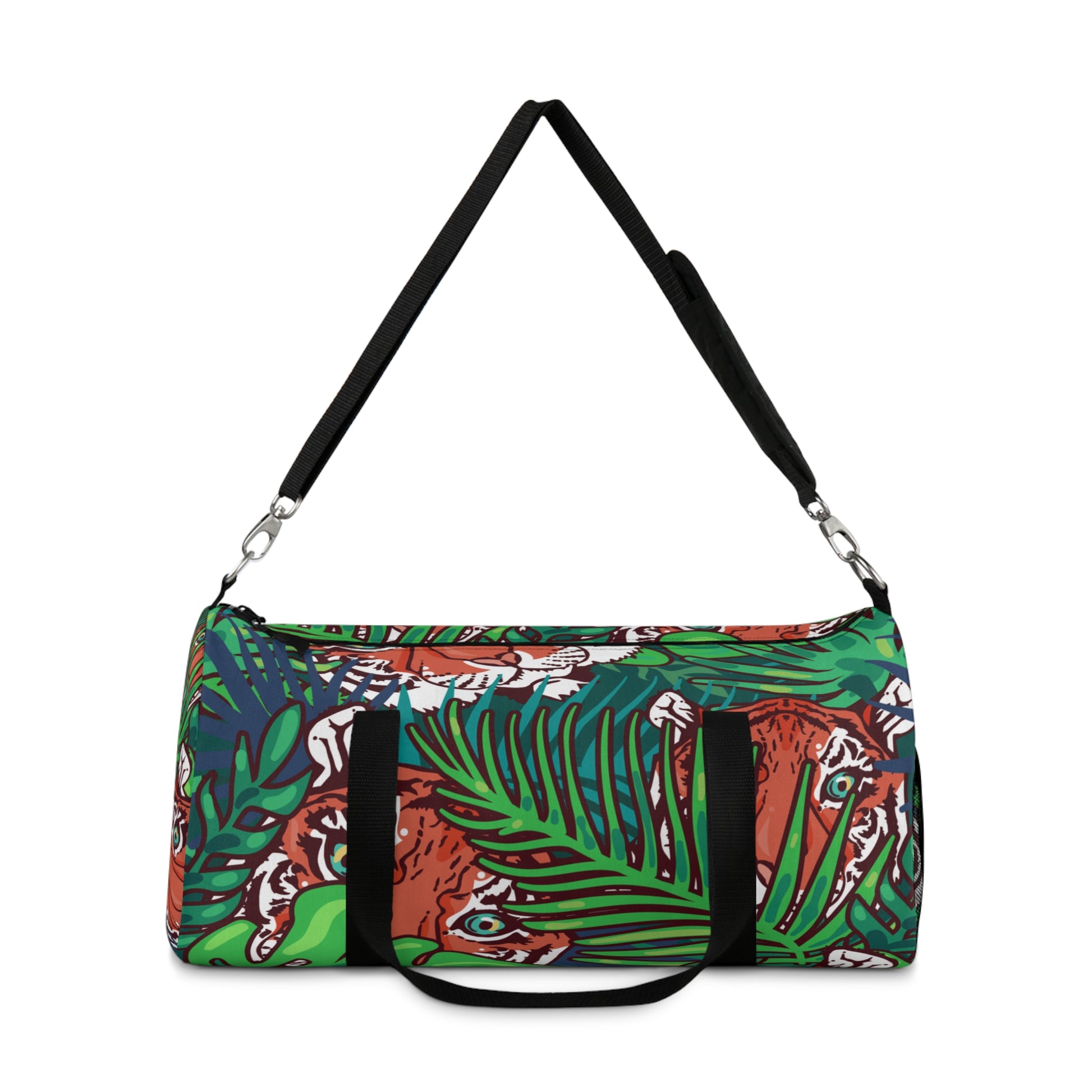 Tropical Jungle Tigers Blue and Green Duffel Bag, Artsulli - Art is Long, Life is Short, Bags, , , , , , , 
