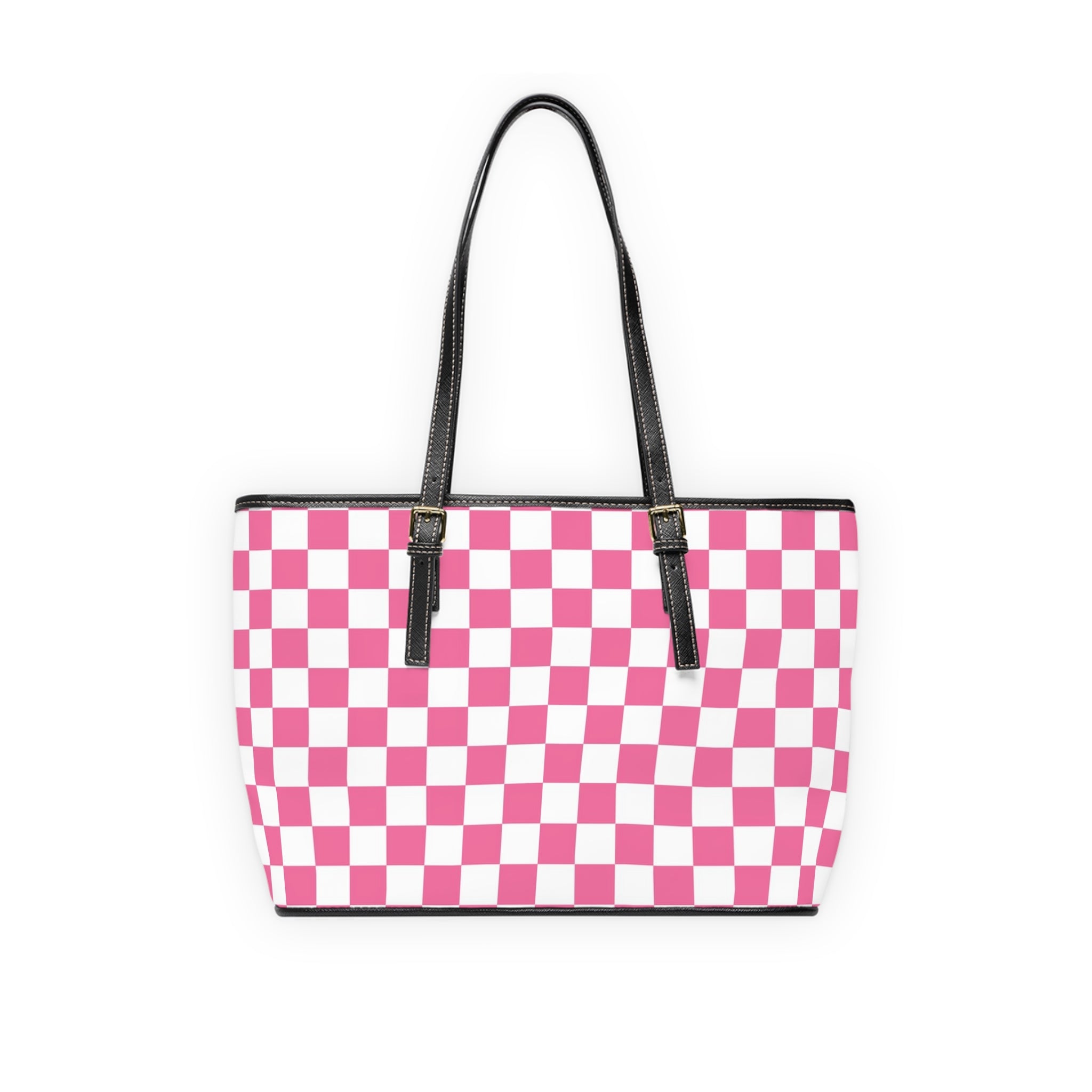 Yuyushiki Pink Check PU Leather Shoulder Bag, Artsulli - Art is Long, Life is Short, Bags, , , , , , , 