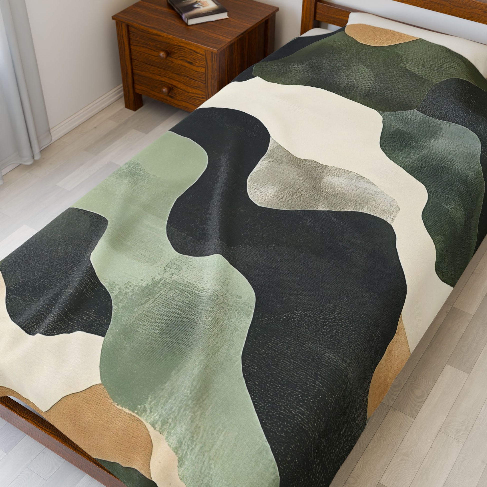 Camo Art Velveteen Plush Blanket, Artsulli - Art is Long, Life is Short, All Over Prints, , , , , , , 