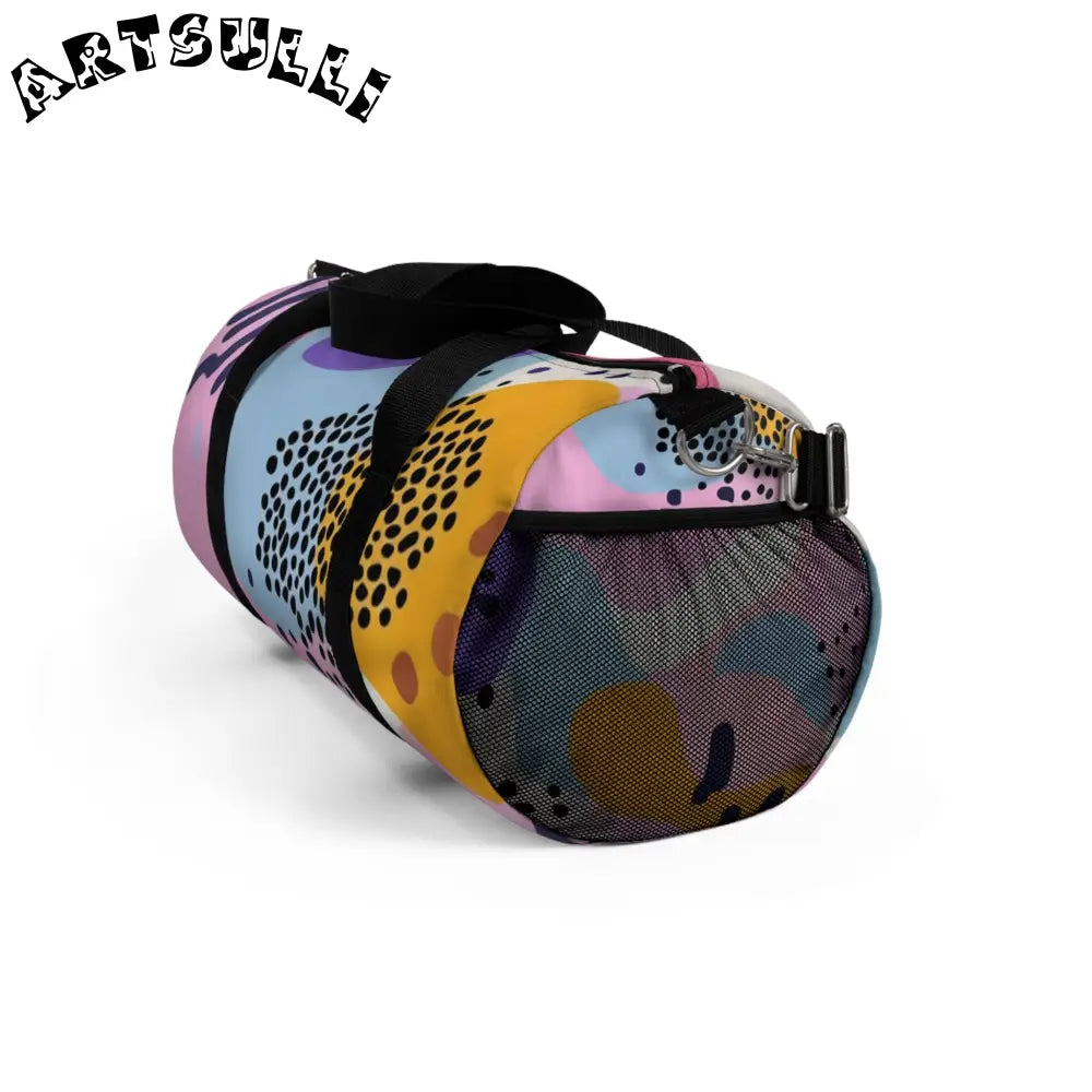 JAKKOUTTHEBXX Colorful Abstract Dots and Shapes Duffel Bag