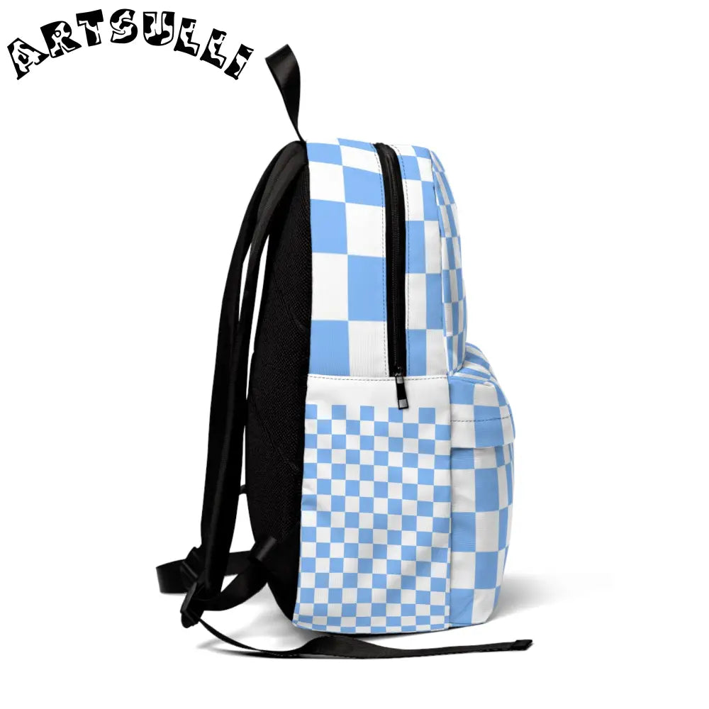 JAKKOUTTHEBXX Checkerboard White and Light Blue Unisex Classic