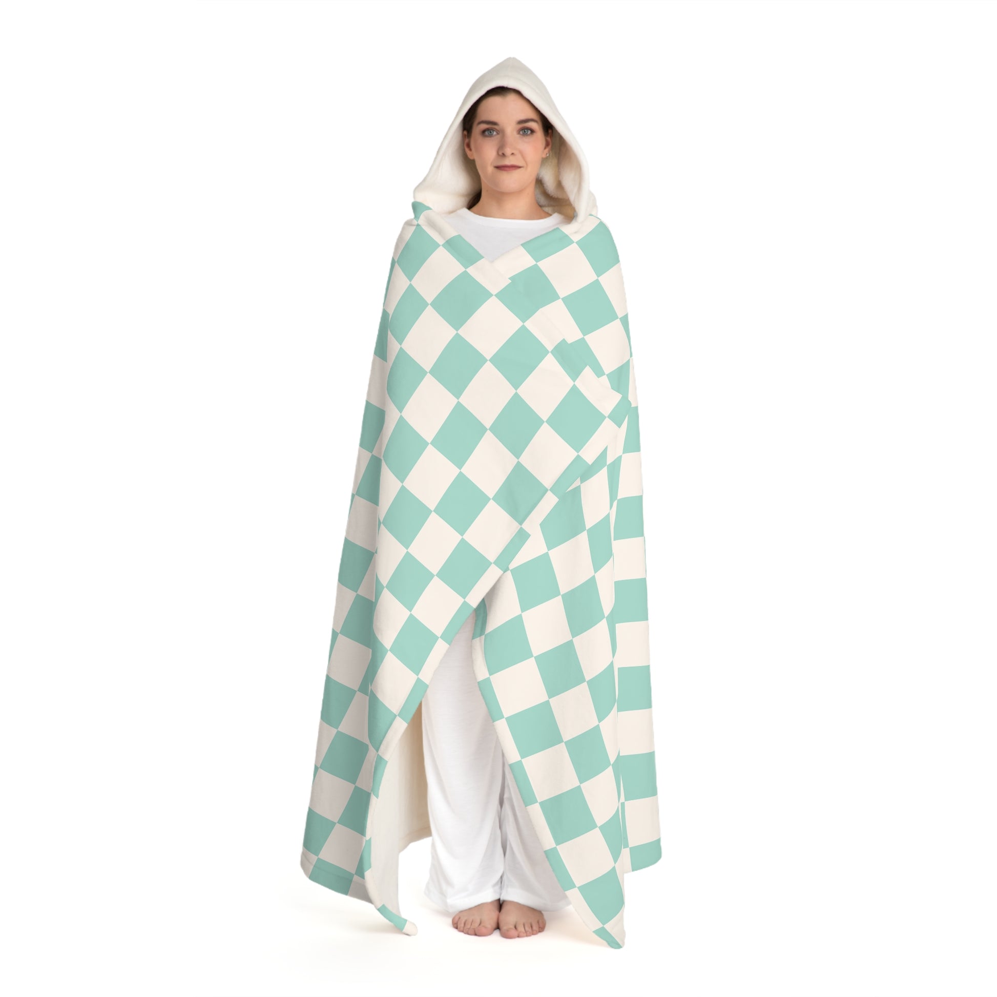 Chessboard III Hooded Sherpa Fleece Blanket, Artsulli - Art is Long, Life is Short, All Over Prints, , , , , , , 
