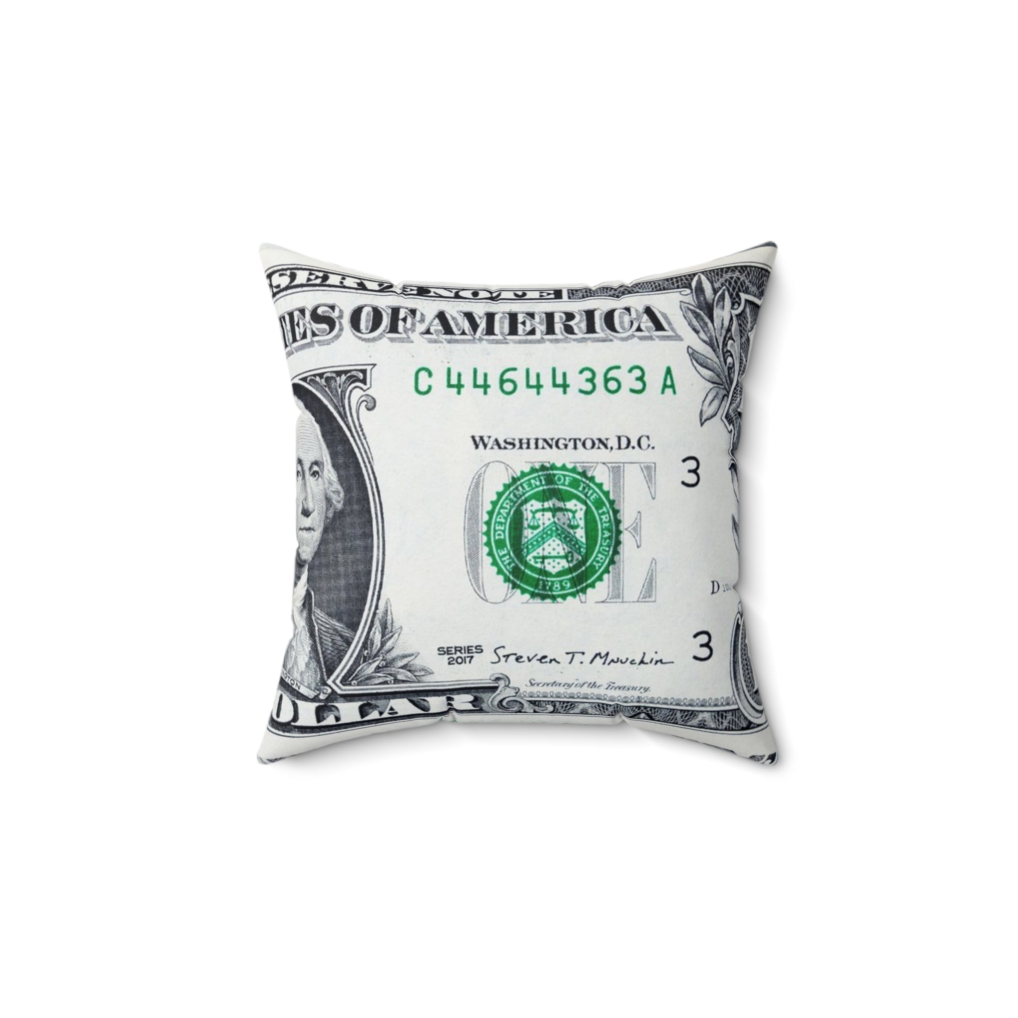 Money Collage Spun Polyester Square Pillow, Artsulli - Art is Long, Life is Short, Home Decor, , , , , , , 