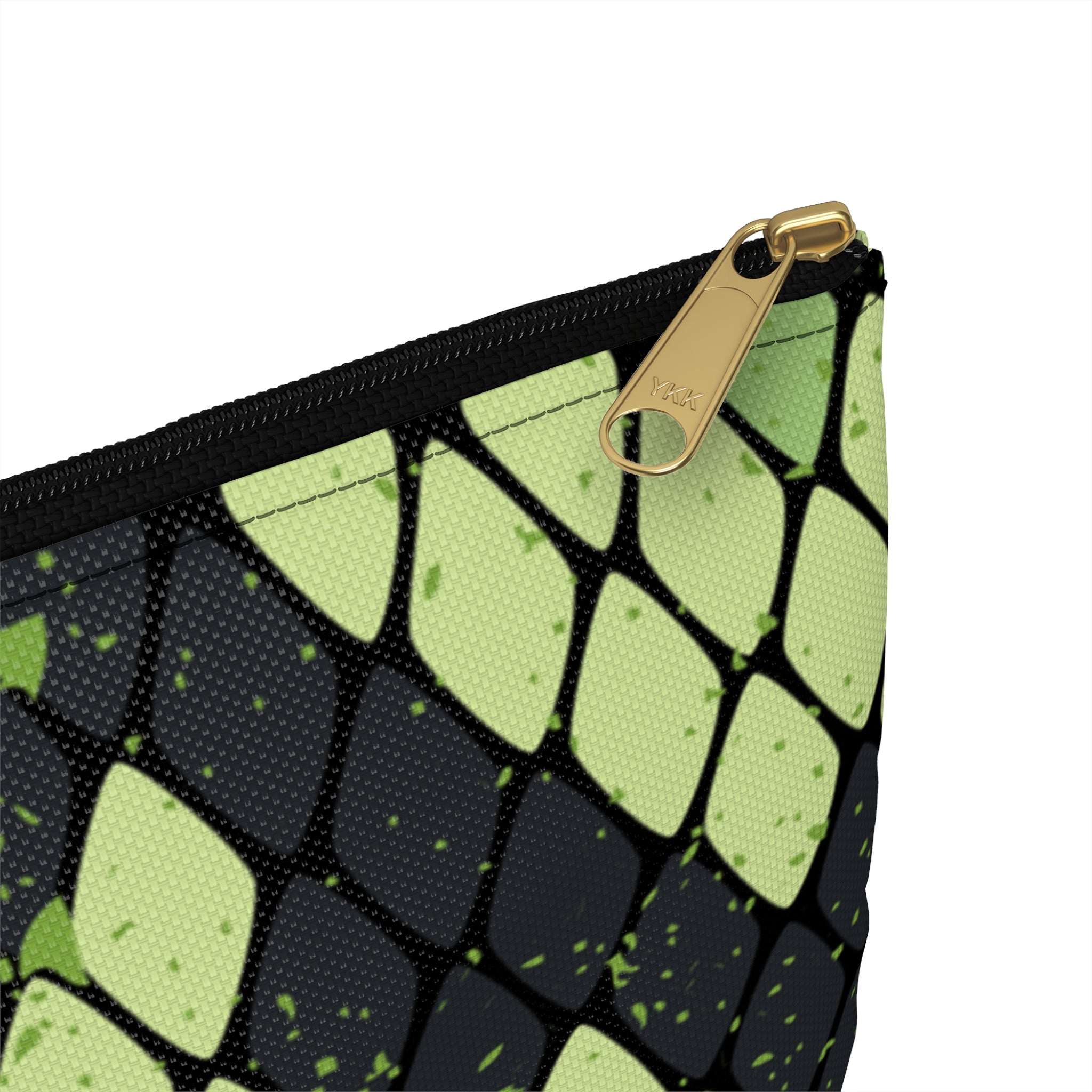 Snake Skin Green and Black Accessory Pouch, Artsulli - Art is Long, Life is Short, Bags, , , , , , , 