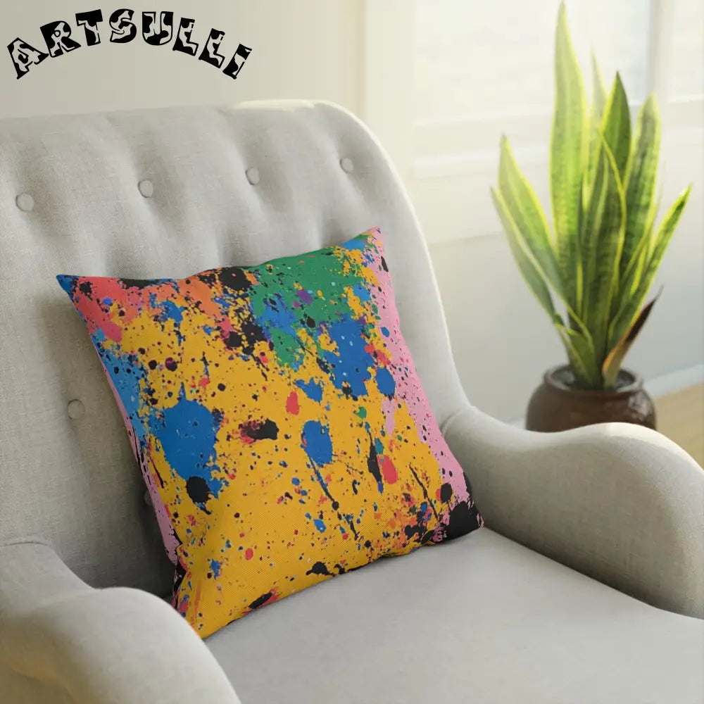 JAKKOUTTHEBXX The Colors Of Paint Splatter Cushion JAKKOUTTHEBXX