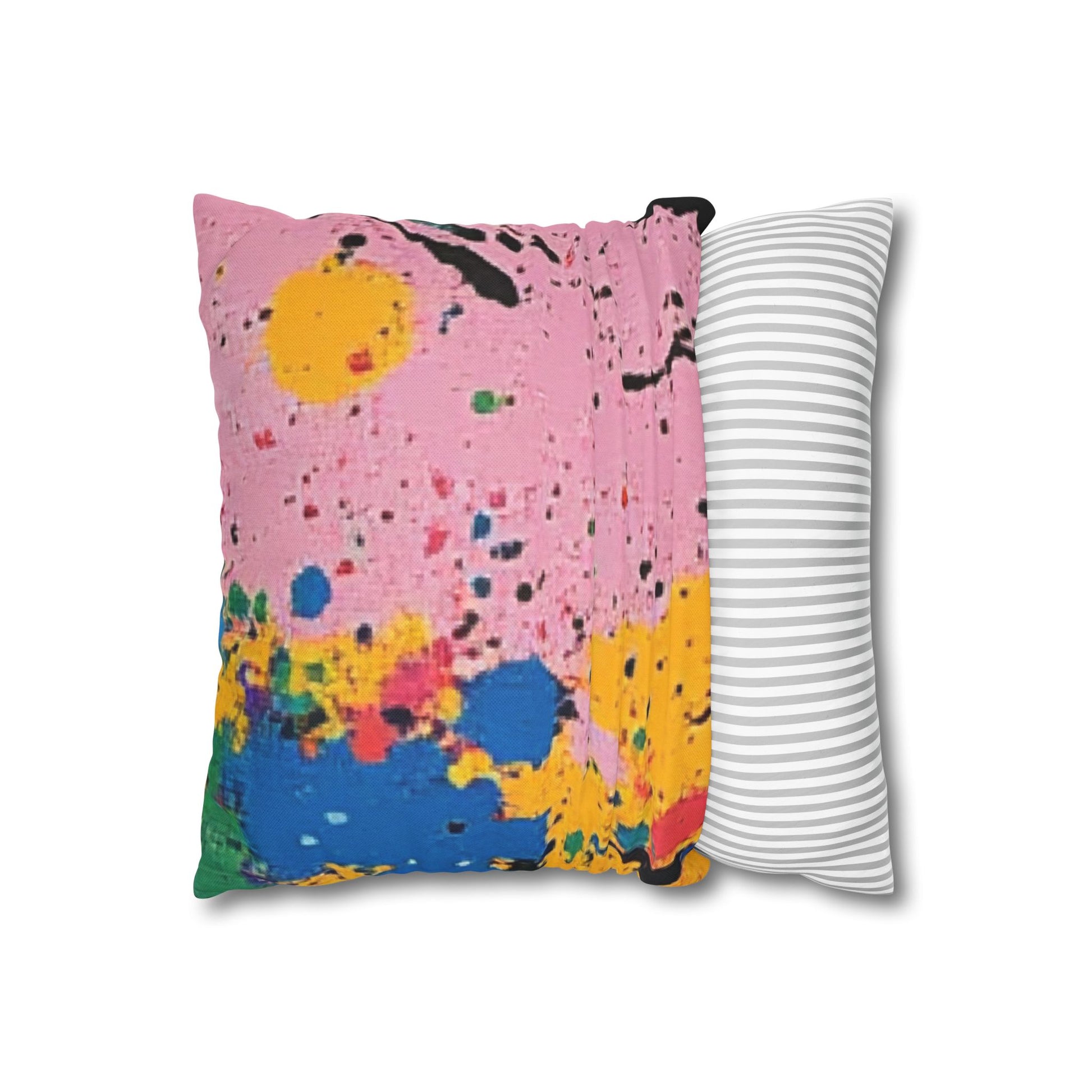 The Colors Of Paint Splatter Spun Polyester Square Pillowcase, Artsulli - Art is Long, Life is Short, Home Decor, , , , , , , 