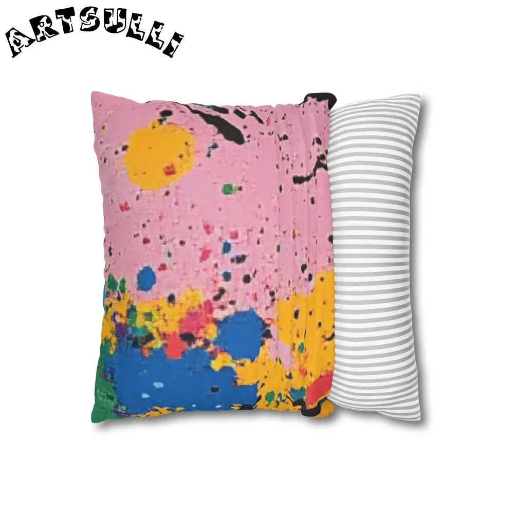 JAKKOUTTHEBXX The Colors Of Paint Splatter Spun Polyester Square