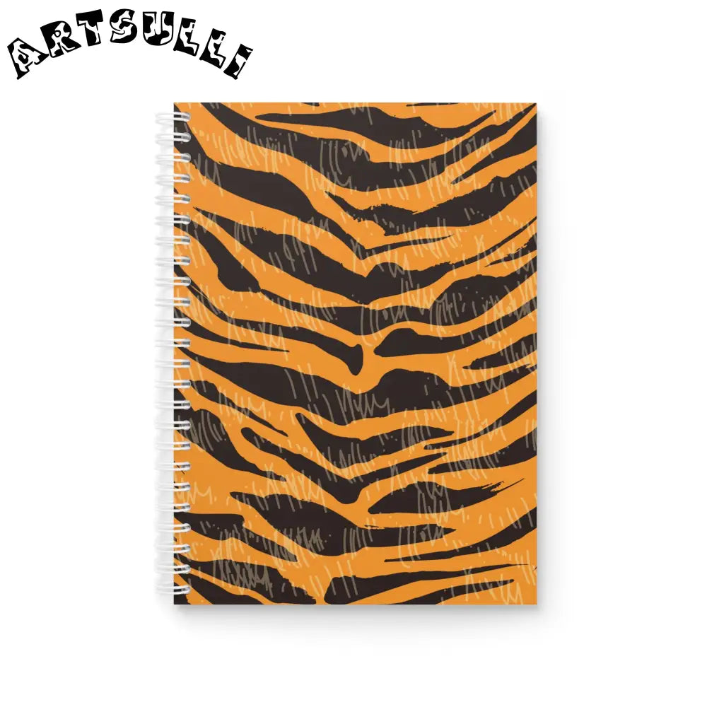 JAKKOUTTHEBXX Tiger Scratches Orange & Black Spiral Notebook