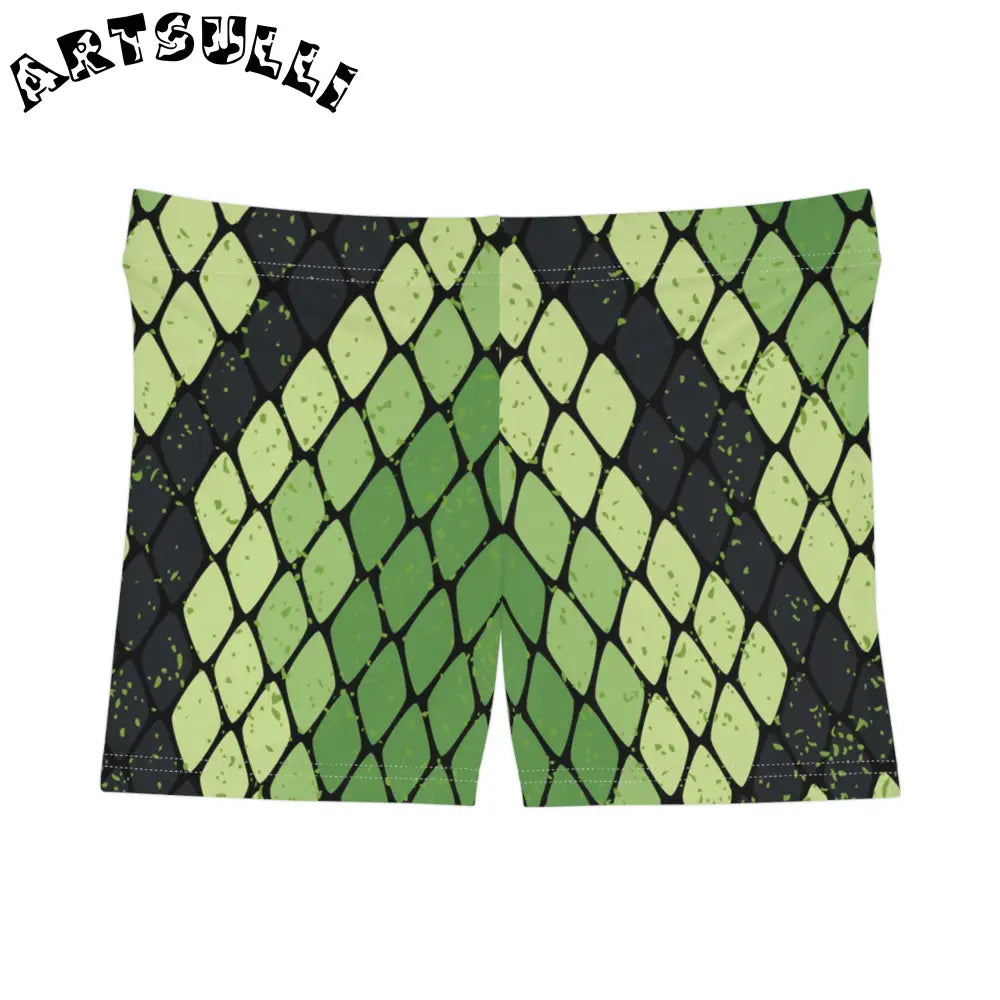 JAKKOUTTHEBXX Snake Skin Green and Black Women’s Shorts (AOP)