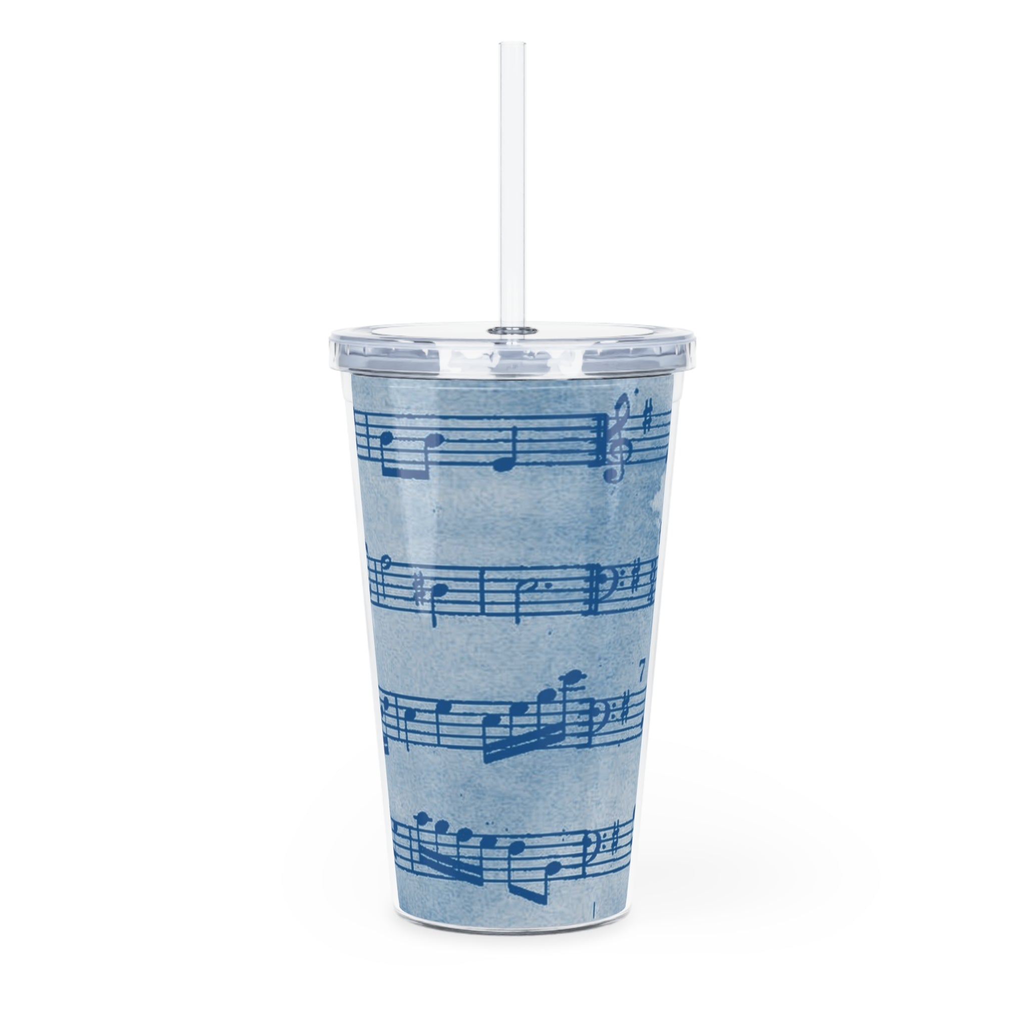 Leaking Manuscript Blue Edition Plastic Tumbler with Straw, Artsulli - Art is Long, Life is Short, Mug, , , , , , , 