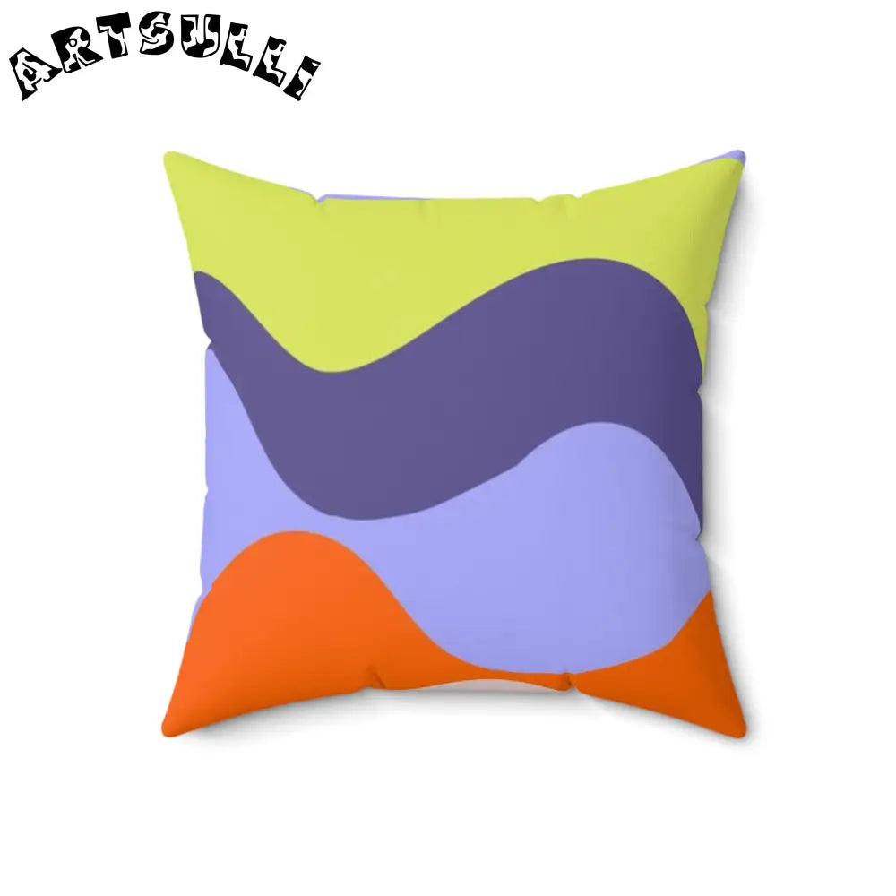 JAKKOUTTHEBXX Waves Red and Blue Spun Polyester Square Pillow