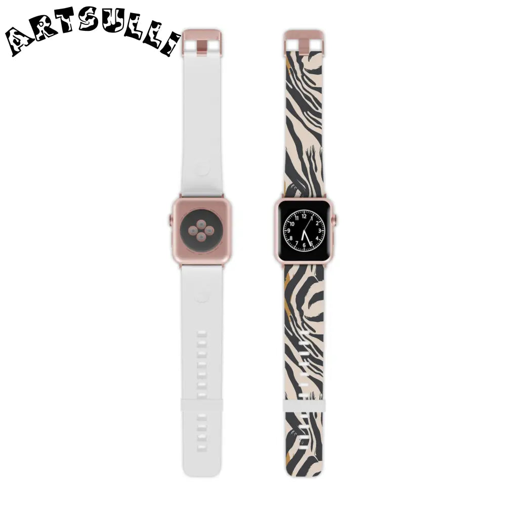 JAKKOUTTHEBXX Apple Watch with White and Zebra Print Interchangeable