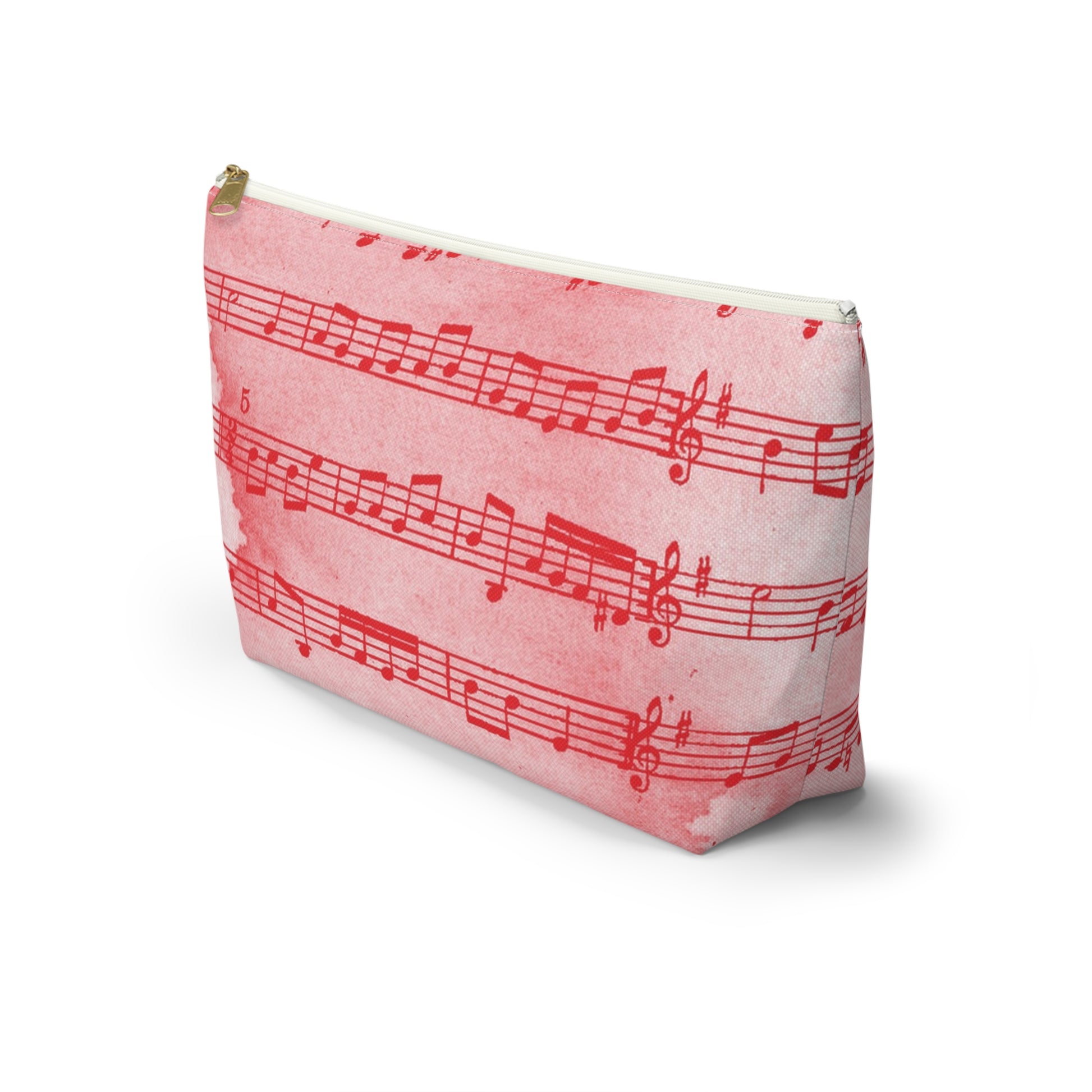 Drip Spill Type Beat Sheet Music Red Accessory Pouch w T-bottom, Artsulli - Art is Long, Life is Short, Bags, , , , , , , 