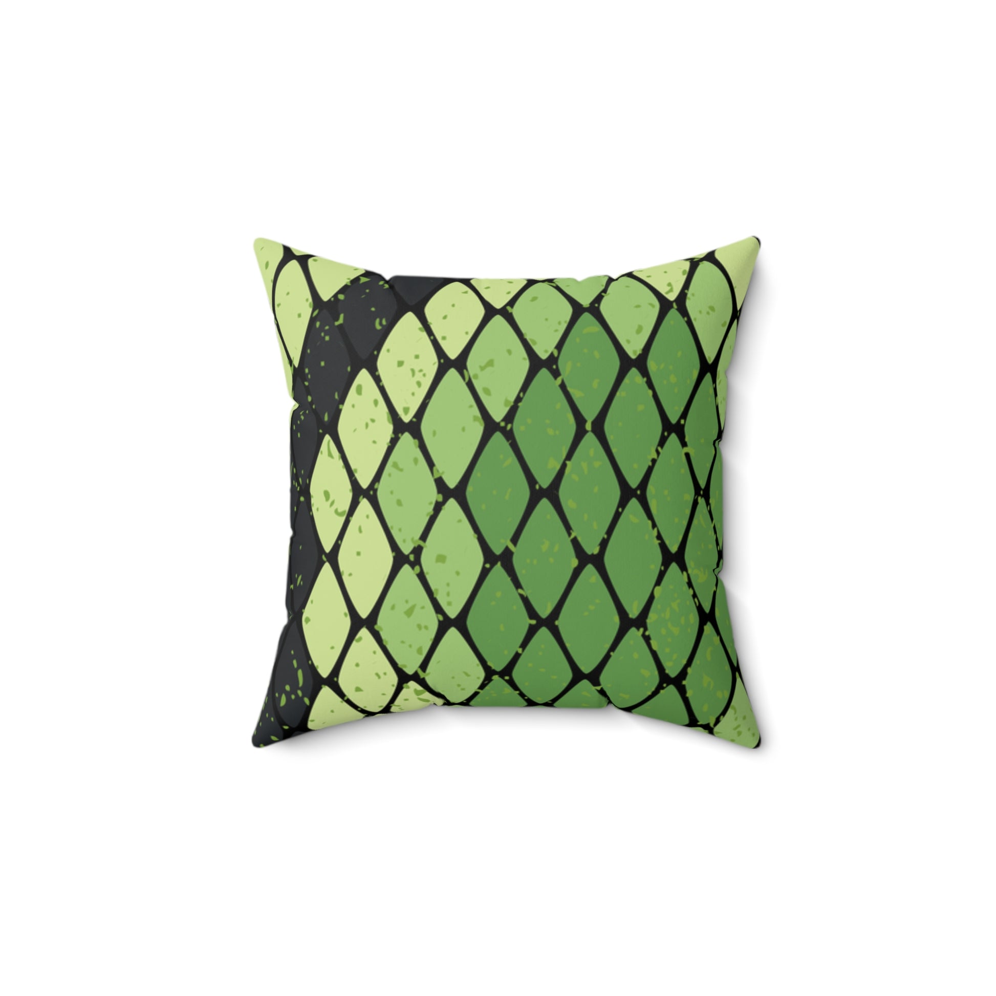 Snake Skin Green and Black Faux Suede Square Pillow, Artsulli - Art is Long, Life is Short, Home Decor, , , , , , , 