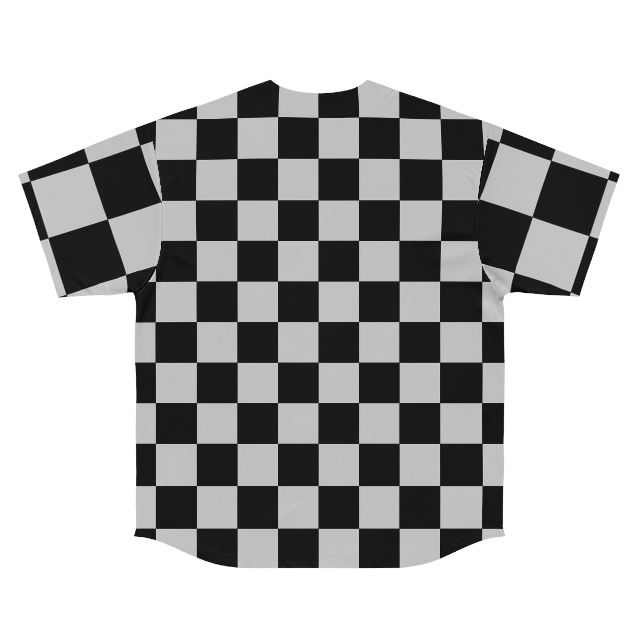 Checkerboard Dada Black and Light Gray Men's Baseball Jersey (AOP), Artsulli - Art is Long, Life is Short, All Over Prints, , , , , , , 