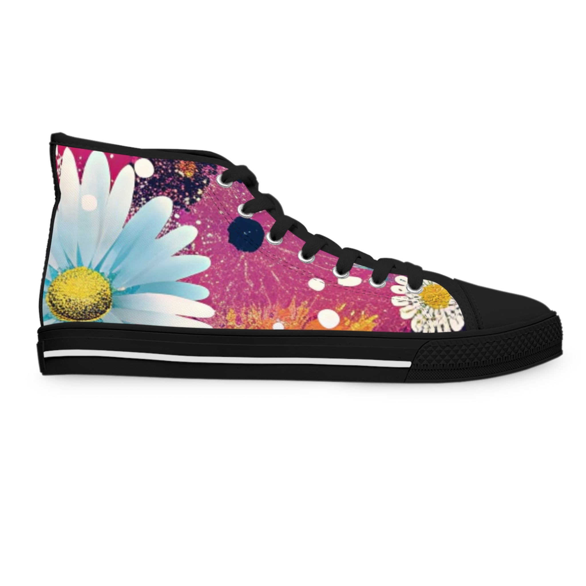 Magical Flower Explosion IV  Multi-Color Women's High Top Sneakers, Artsulli - Art is Long, Life is Short, Shoes, , , , , , , 