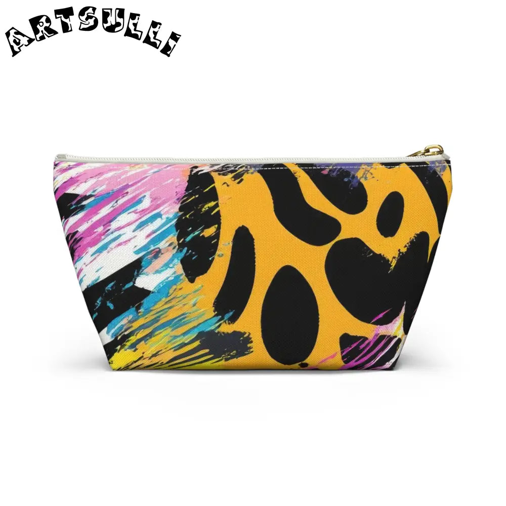 Zebra Stripes x Leapord Print x Paint Splatter Multi-Color Accessory Pouch w T-bottom, Artsulli - Art is Long, Life is Short, Bags, , , , , , , 