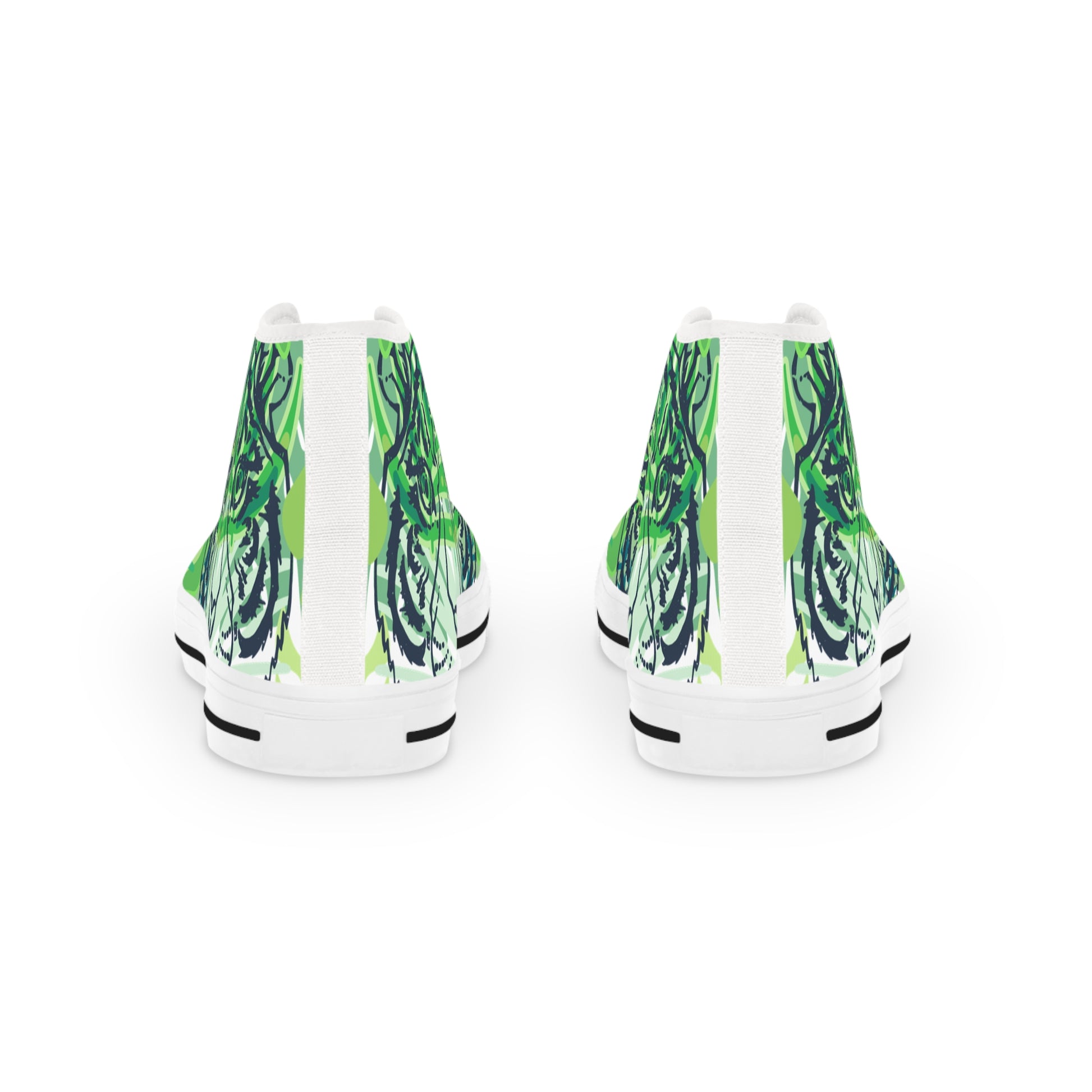 Tropical Jungle Tigers Lime Green Men's High Top Sneakers, Artsulli - Art is Long, Life is Short, Shoes, , , , , , , 
