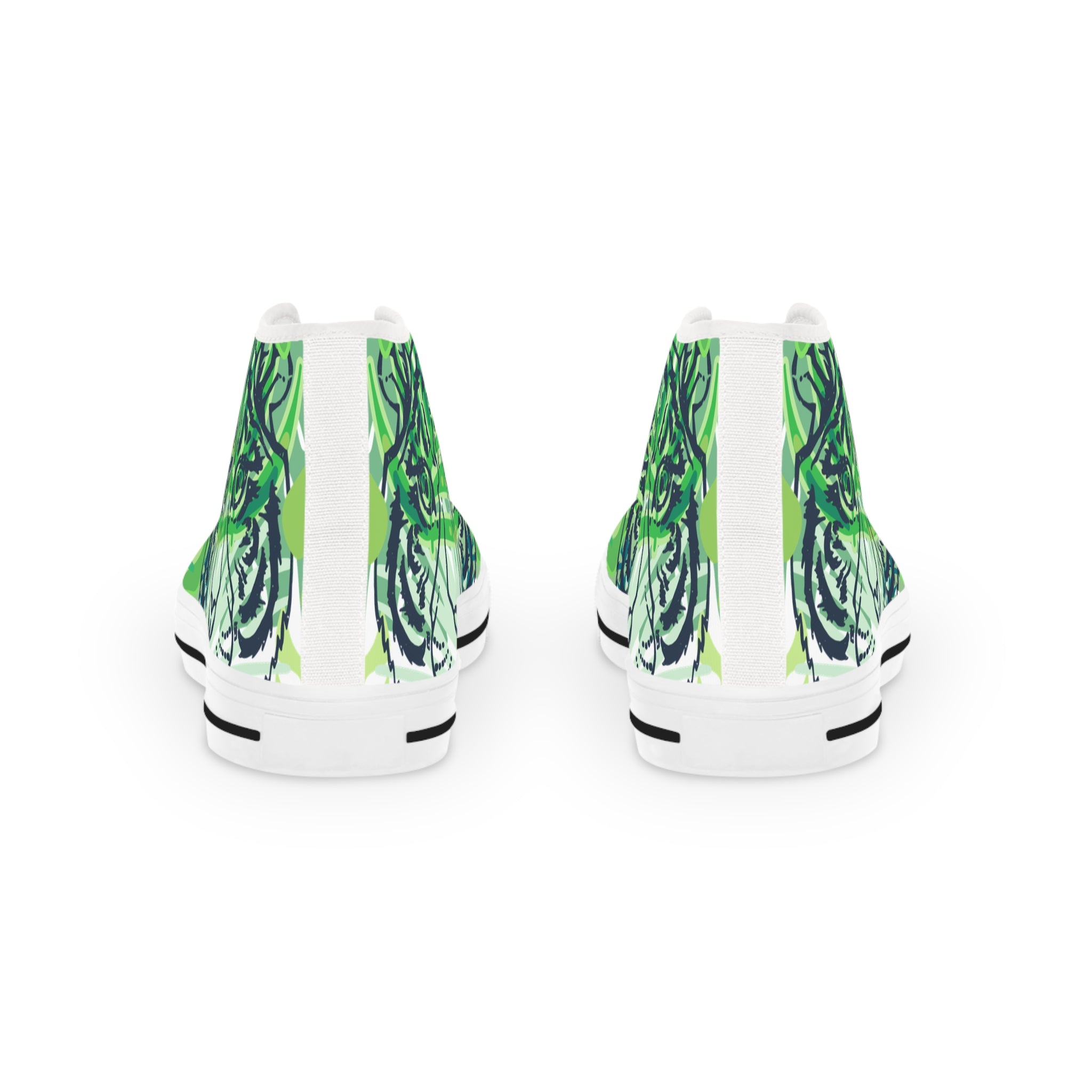 Tropical Jungle Tigers Lime Green Men's High Top Sneakers, Artsulli - Art is Long, Life is Short, Shoes, , , , , , , 