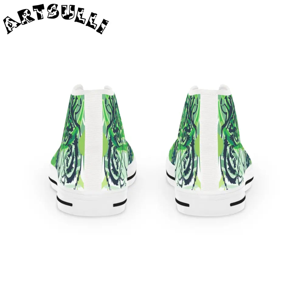 JAKKOUTTHEBXX Tropical Jungle Tigers Lime Green Men’s High Top
