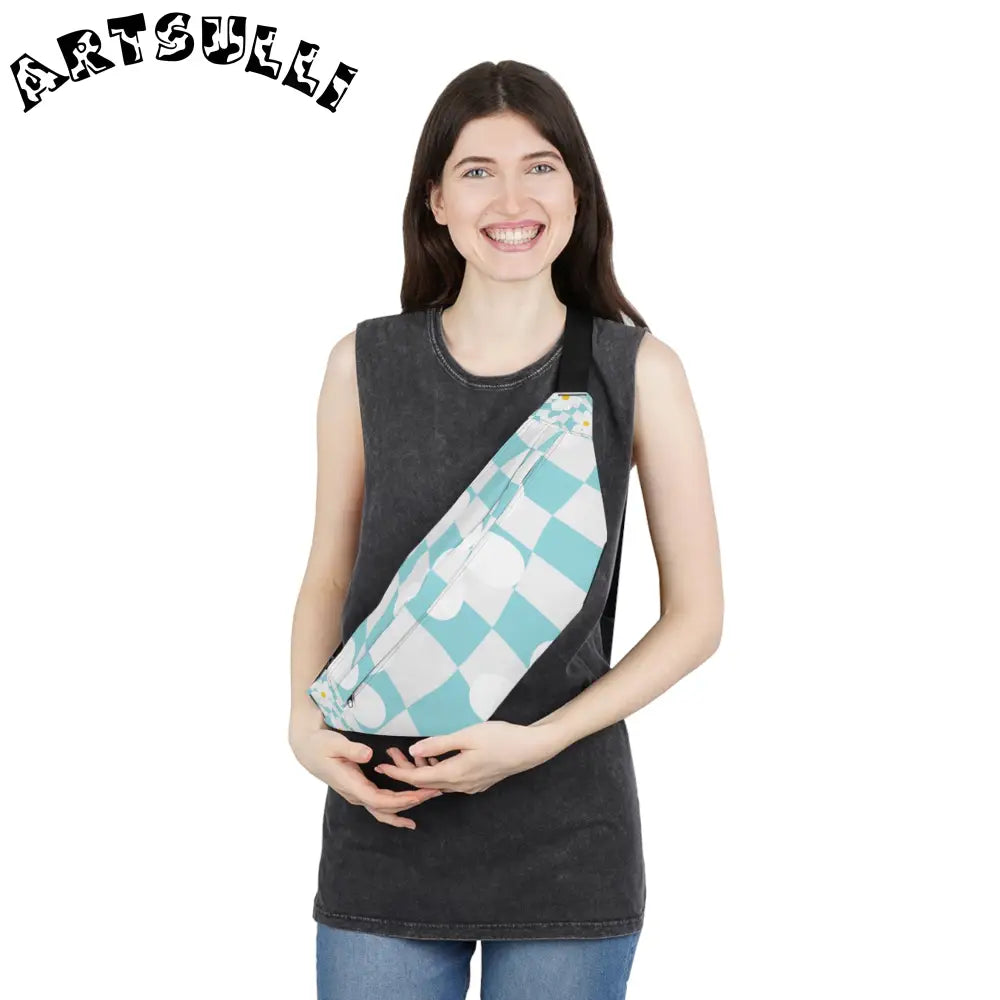 JAKKOUTTHEBXX Trippy Check Garden Large Fanny Pack JAKKOUTTHEBXX