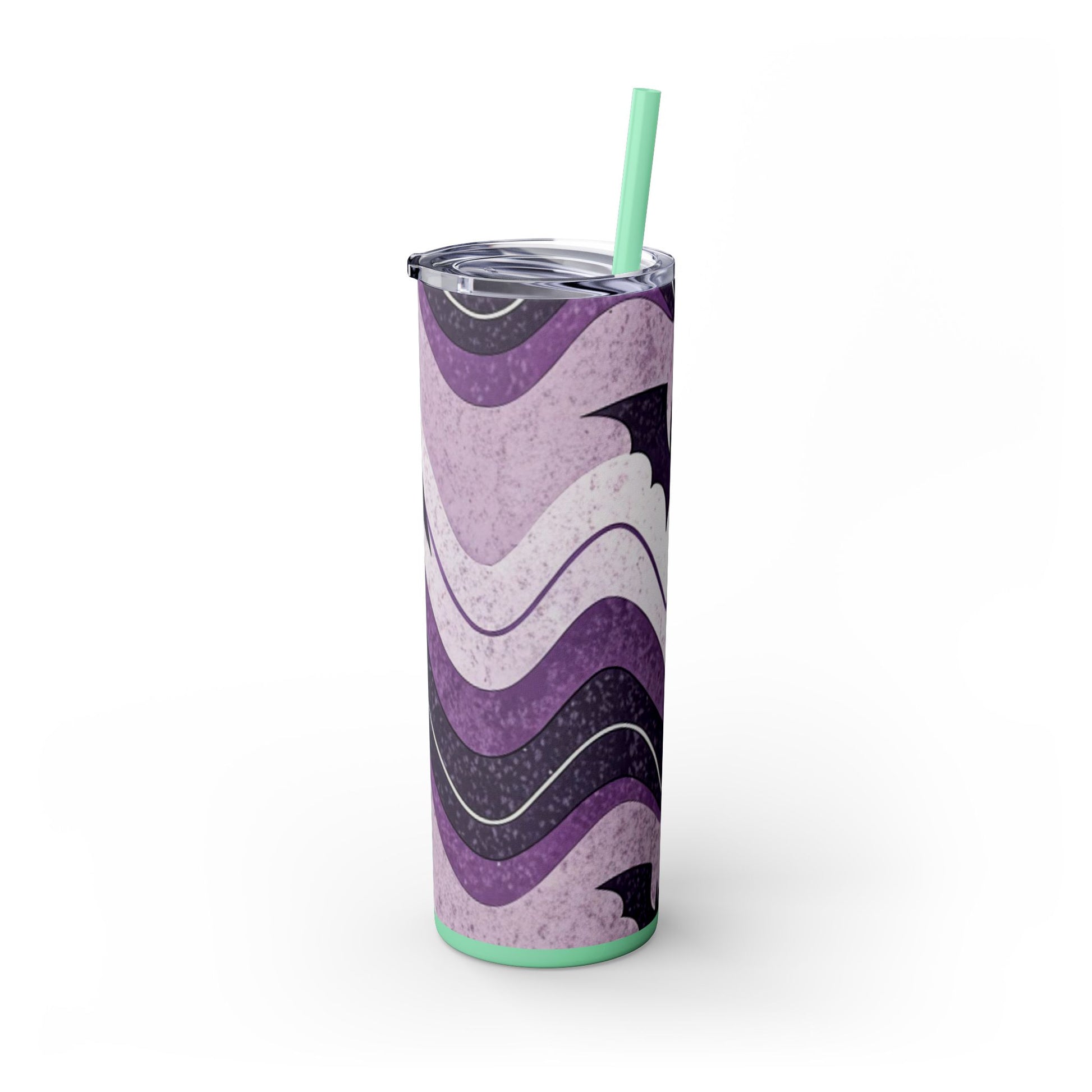 Bat Wave Skinny Tumbler with Straw, 20oz, Artsulli - Art is Long, Life is Short, Mug, , , , , , , 
