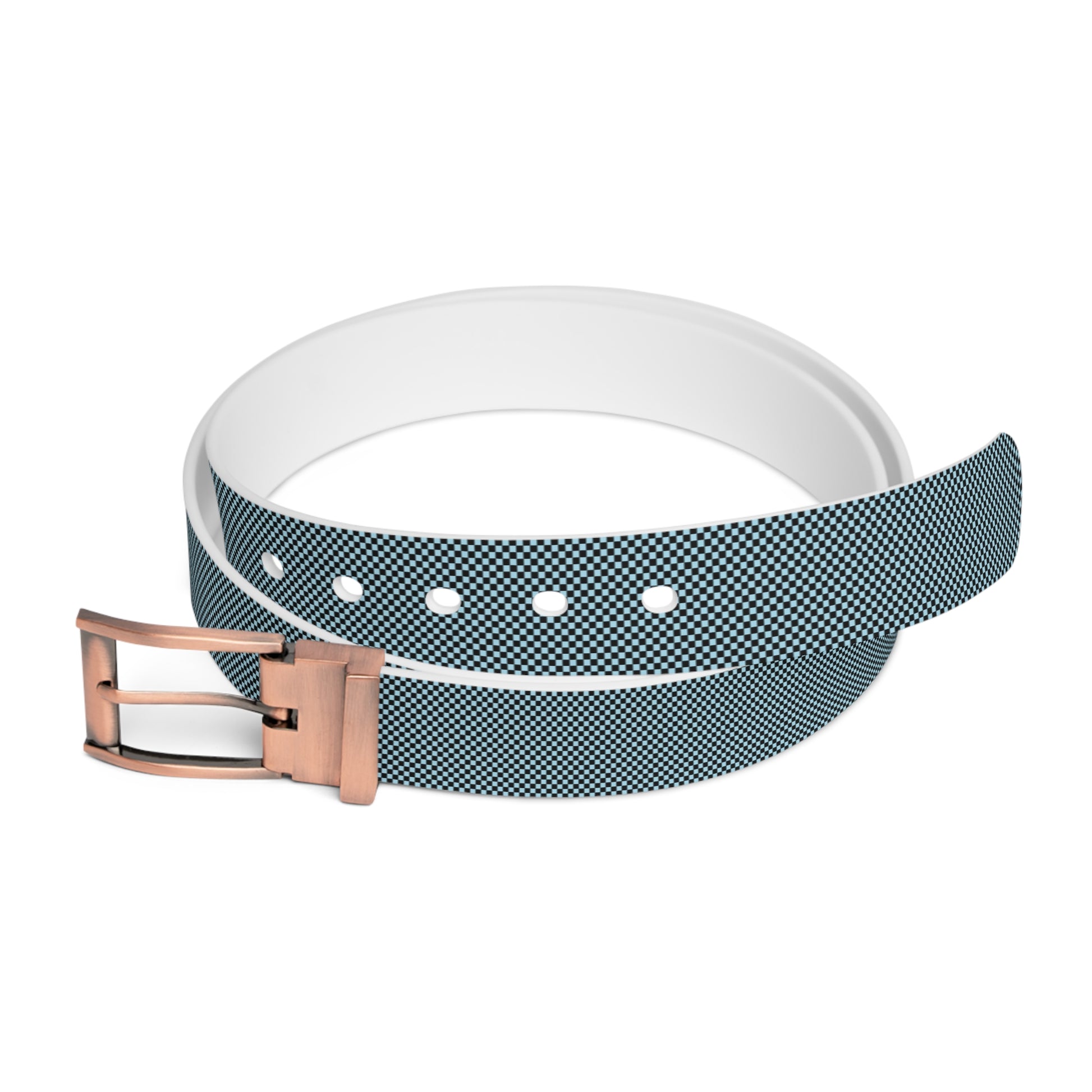 Checkerboard Black and Blue Belt, Artsulli - Art is Long, Life is Short, Accessories, Material, Bronze Metal, Size, 50'', , , 26584331879567383763