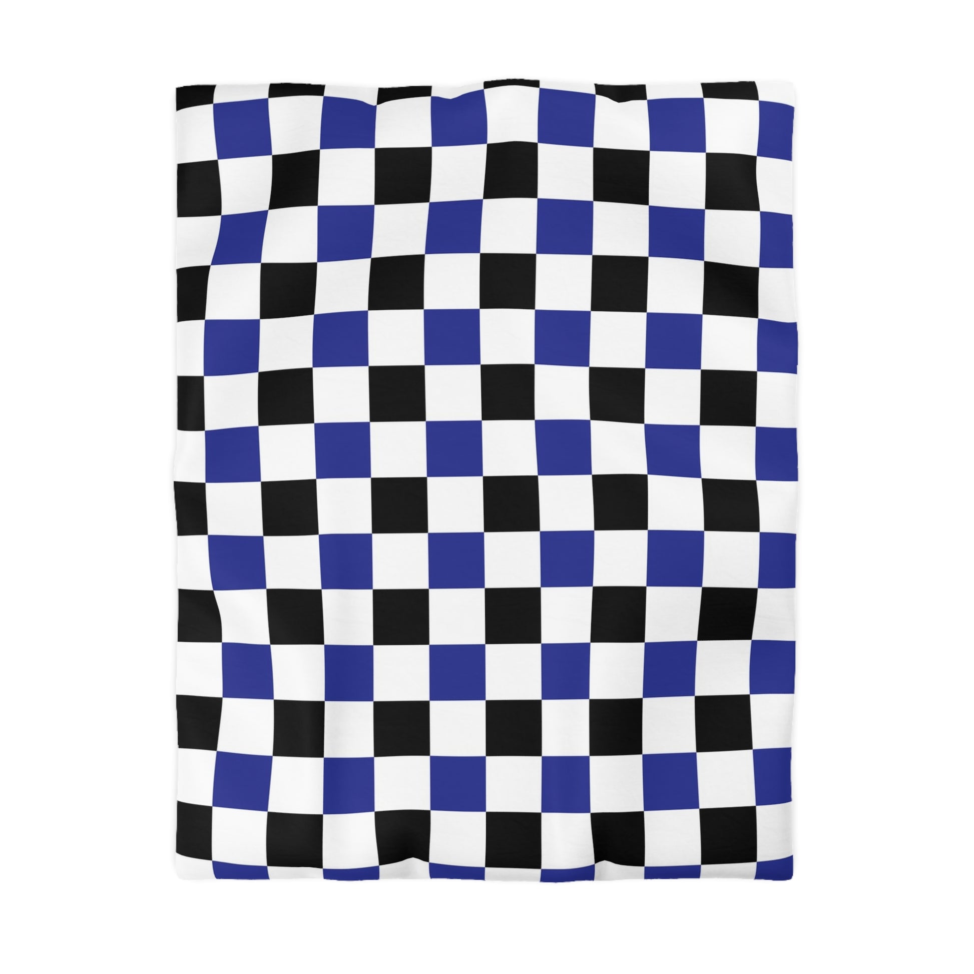 Checkerboard Blue White and Black Microfiber Duvet Cover, Artsulli - Art is Long, Life is Short, Home Decor, Size, Twin, Color, Cream, , , 29136712808513119246