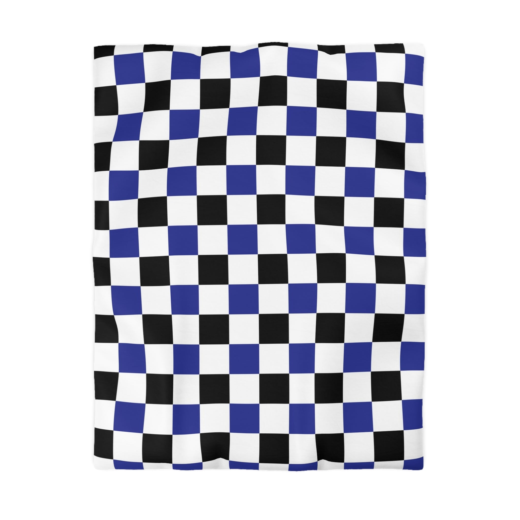 Checkerboard Blue White and Black Microfiber Duvet Cover, Artsulli - Art is Long, Life is Short, Home Decor, Size, Twin, Color, Cream, , , 29136712808513119246