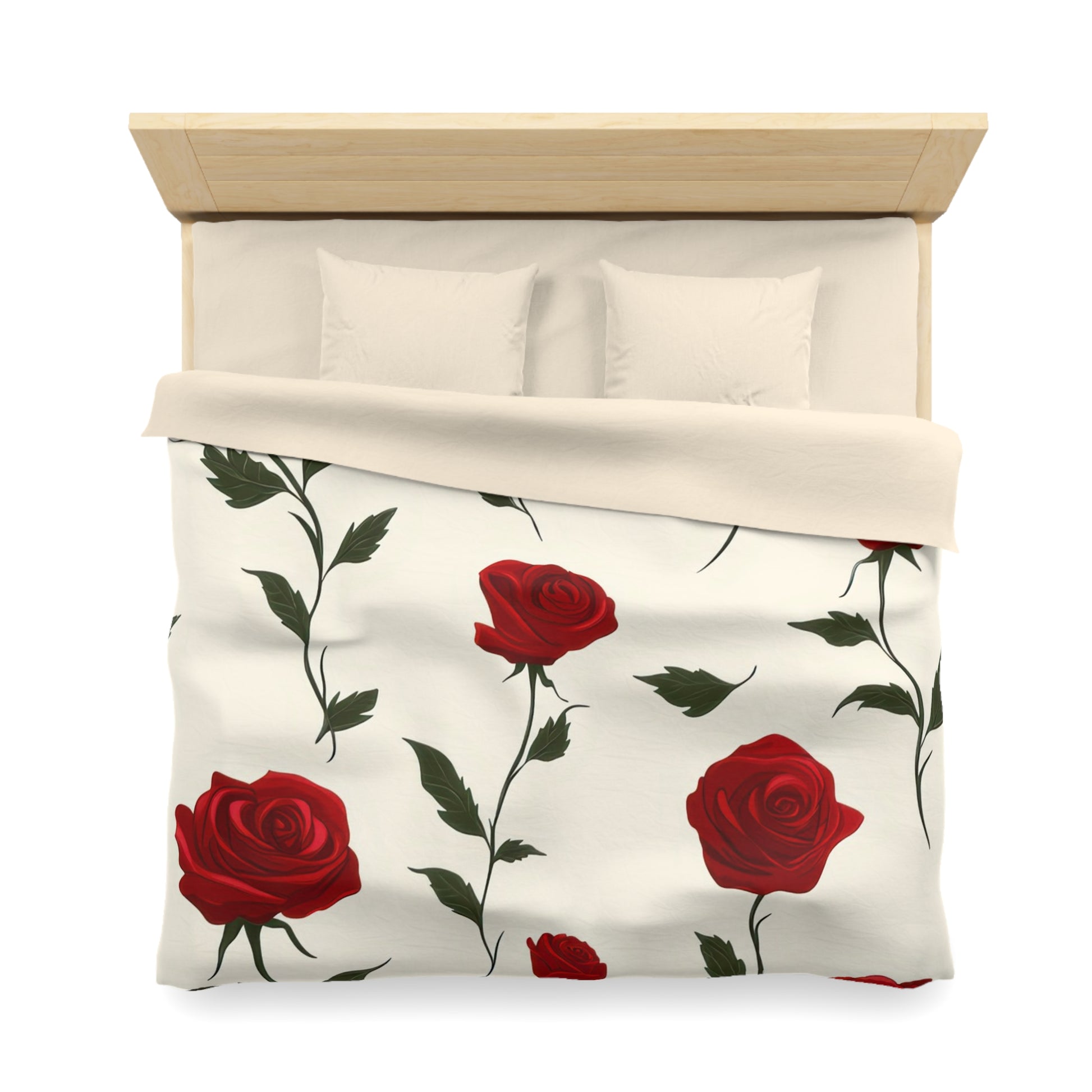 Red Roses Microfiber Duvet Cover, Artsulli - Art is Long, Life is Short, Home Decor, , , , , , , 
