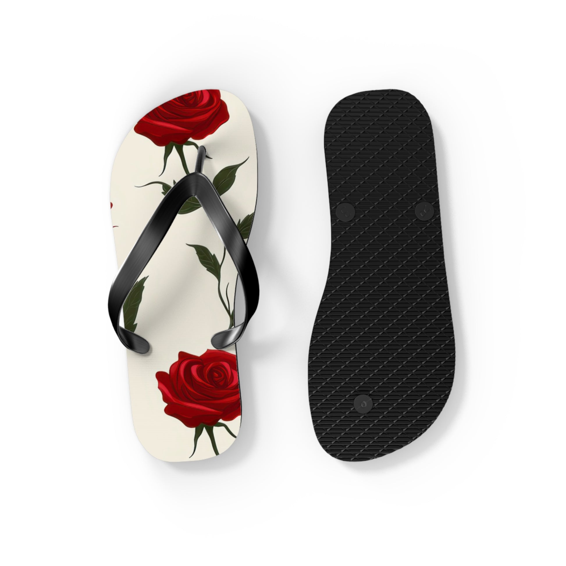 Red Roses Flip Flops, Artsulli - Art is Long, Life is Short, Shoes, , , , , , , 