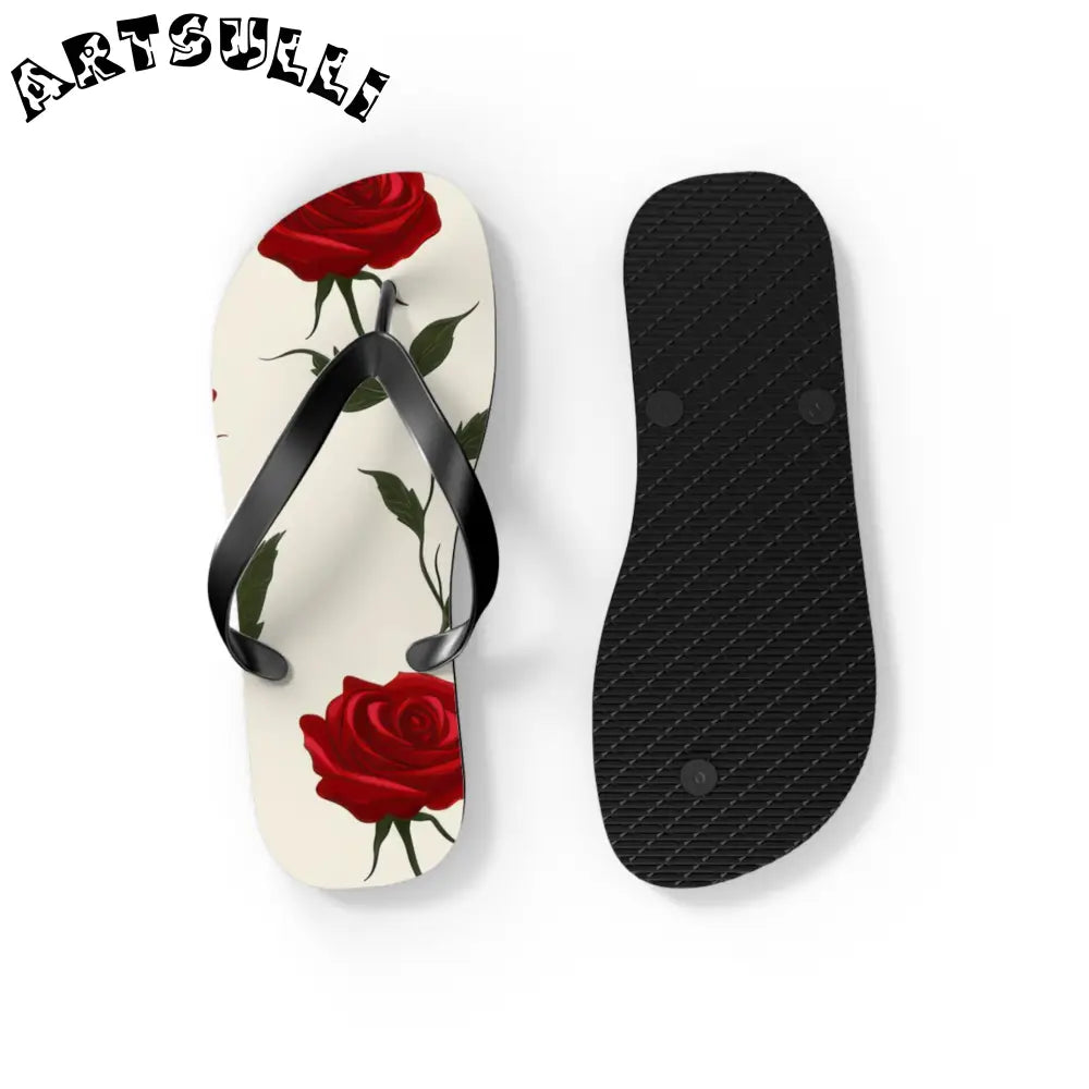 JAKKOUTTHEBXX Red Roses Flip Flops JAKKOUTTHEBXX Artsulli - Art