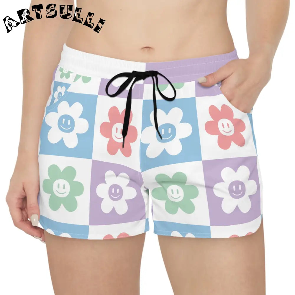 JAKKOUTTHEBXX Checkered Smiley Flower Shorts 2025