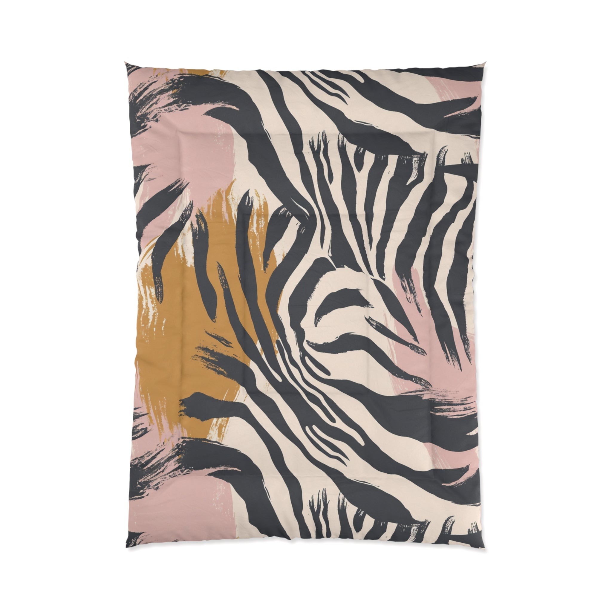 Zebra Brush Strokes Zebra Brush Strokes Comforter, Artsulli - Art is Long, Life is Short, Home Decor, Size, 68" × 92", , , , , 17638002247415